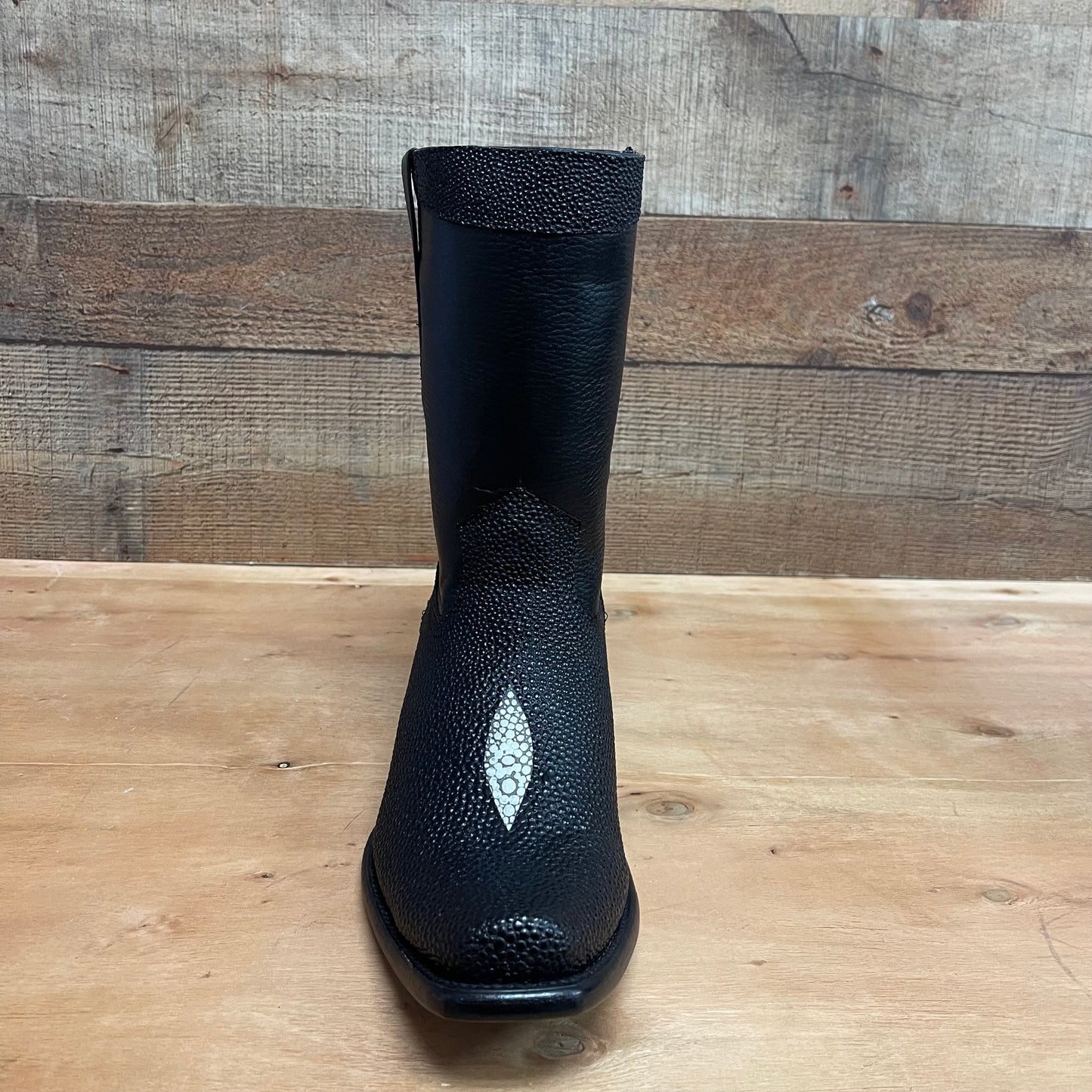 Men's Western Cowboy Side Zipper Genuine Leather with Stingray Print Dubai Toe Boots Est.274 Mantarraya Cierre Horma Dubai
