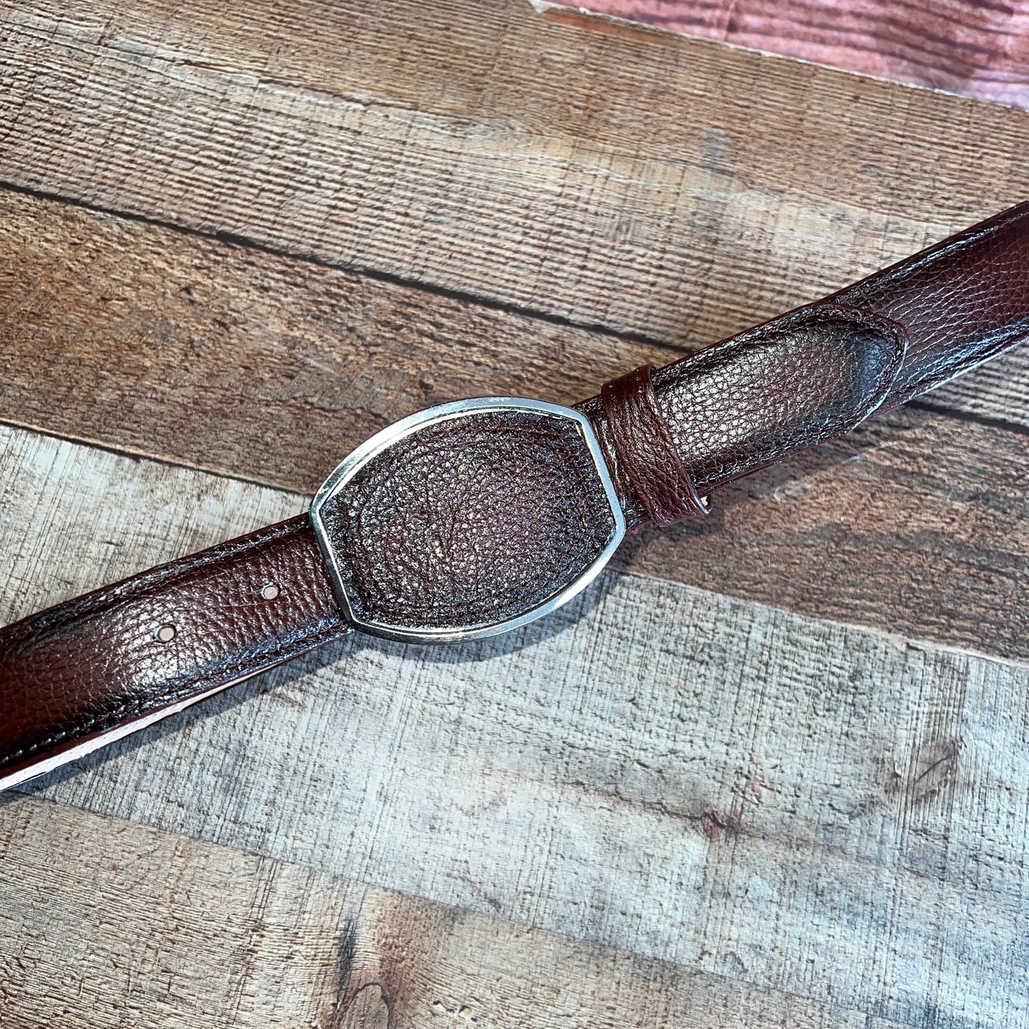 Men's Western Cowboy Genuine Leather American Deer Belt with Square Buckle Cinto Venado Americano Hebilla Cuadrada