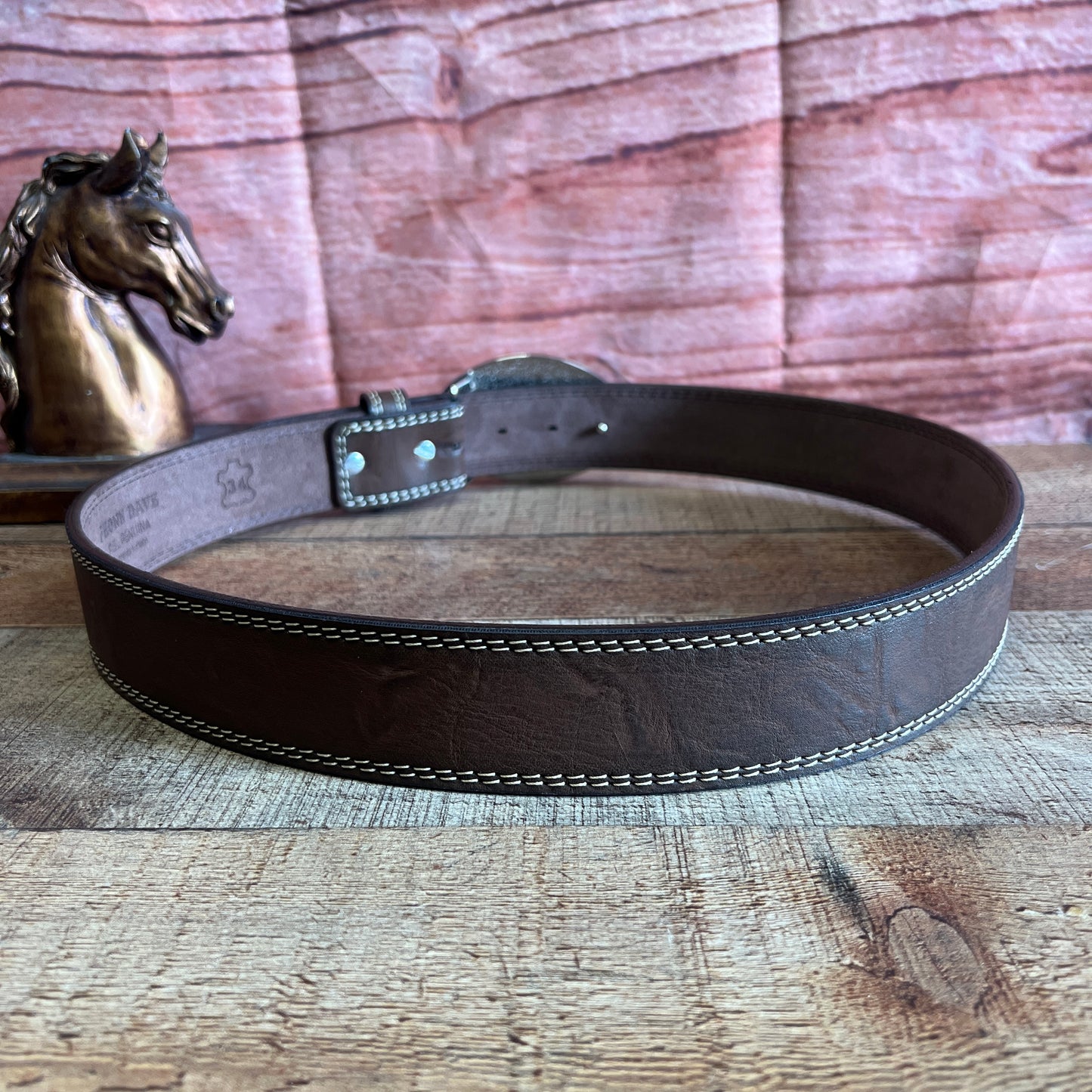 Men's Western Cowboy Genuine Cowhide Leather Belt with Square Metallic Buckle- Cinto vaquero Premium Hebilla Metalica Toro Diamante