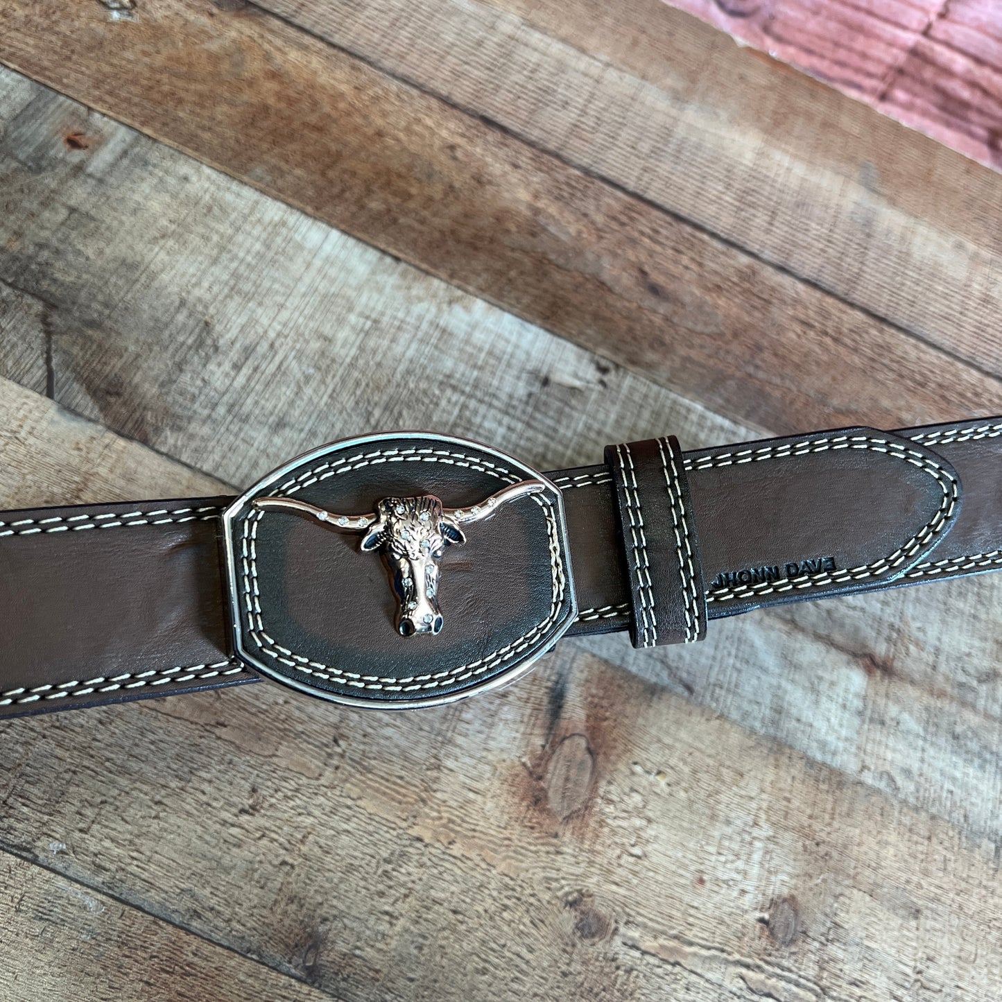 Men's Western Cowboy Genuine Cowhide Leather Belt with Square Metallic Buckle- Cinto vaquero Premium Hebilla Metalica Toro Diamante