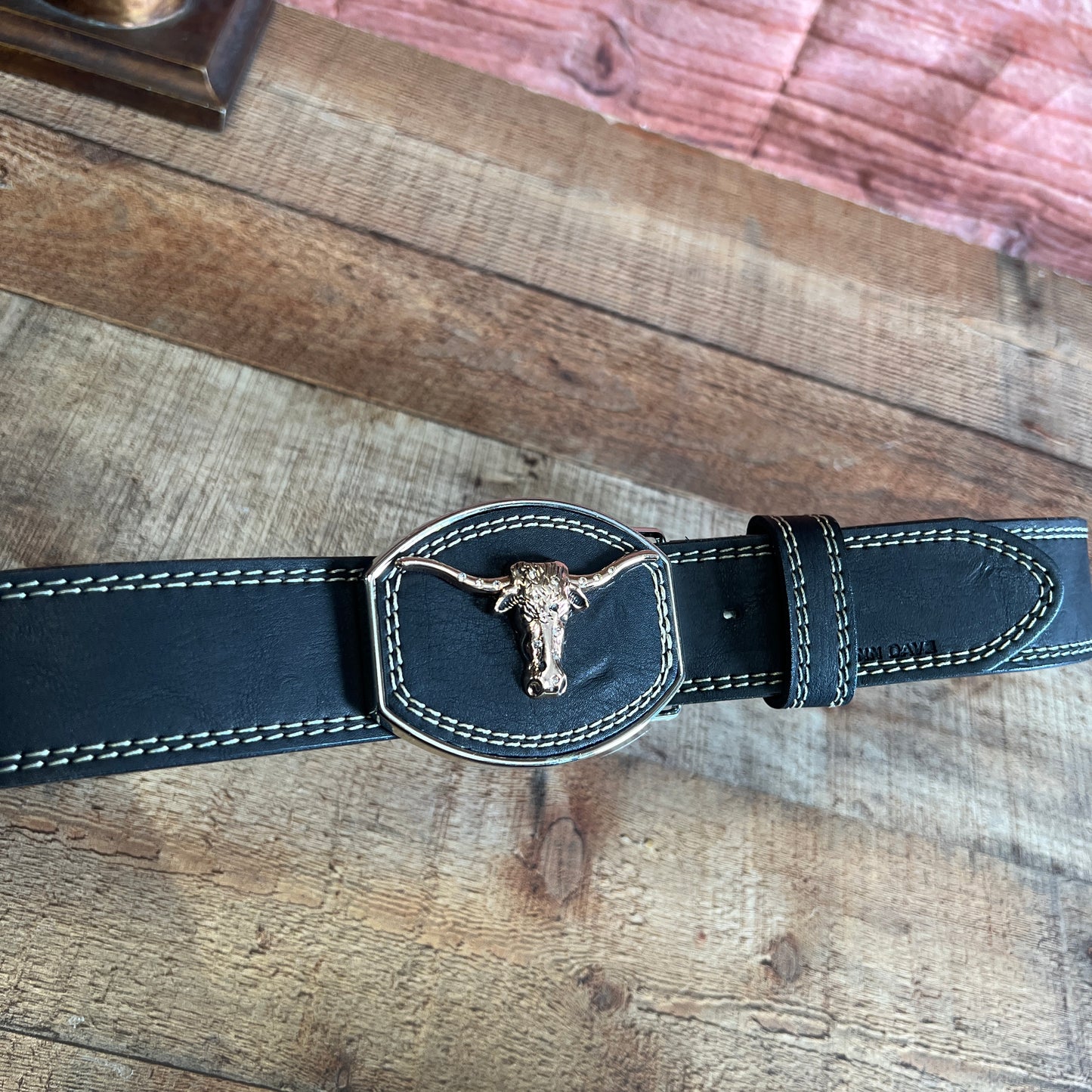 Men's Western Cowboy Genuine Cowhide Leather Belt with Square Metallic Buckle- Cinto vaquero Premium Hebilla Metalica Toro Diamante