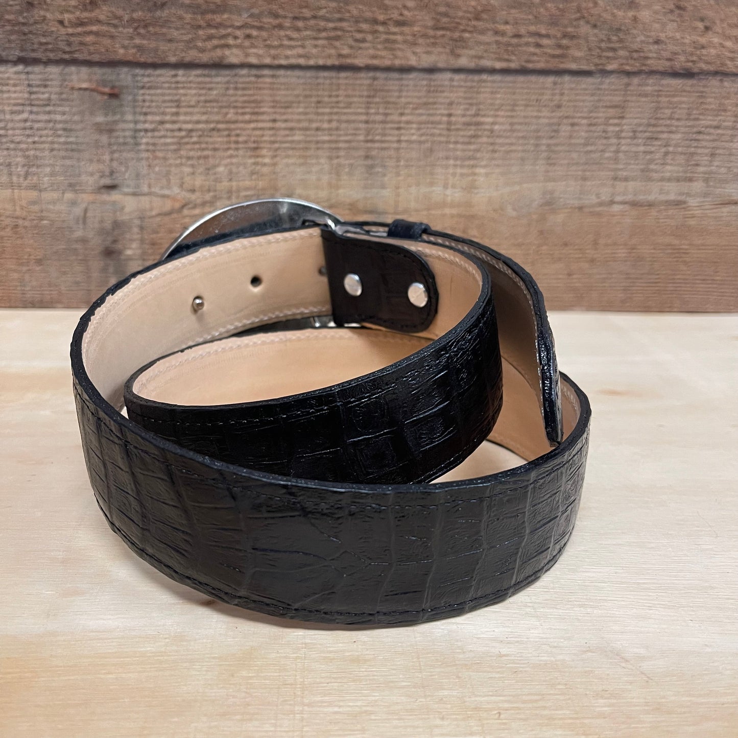 Men's Western Cowboy Genuine Cow Leather Cayman Belt with Square Buckle Cinto Cayman Hebilla Cuadrada