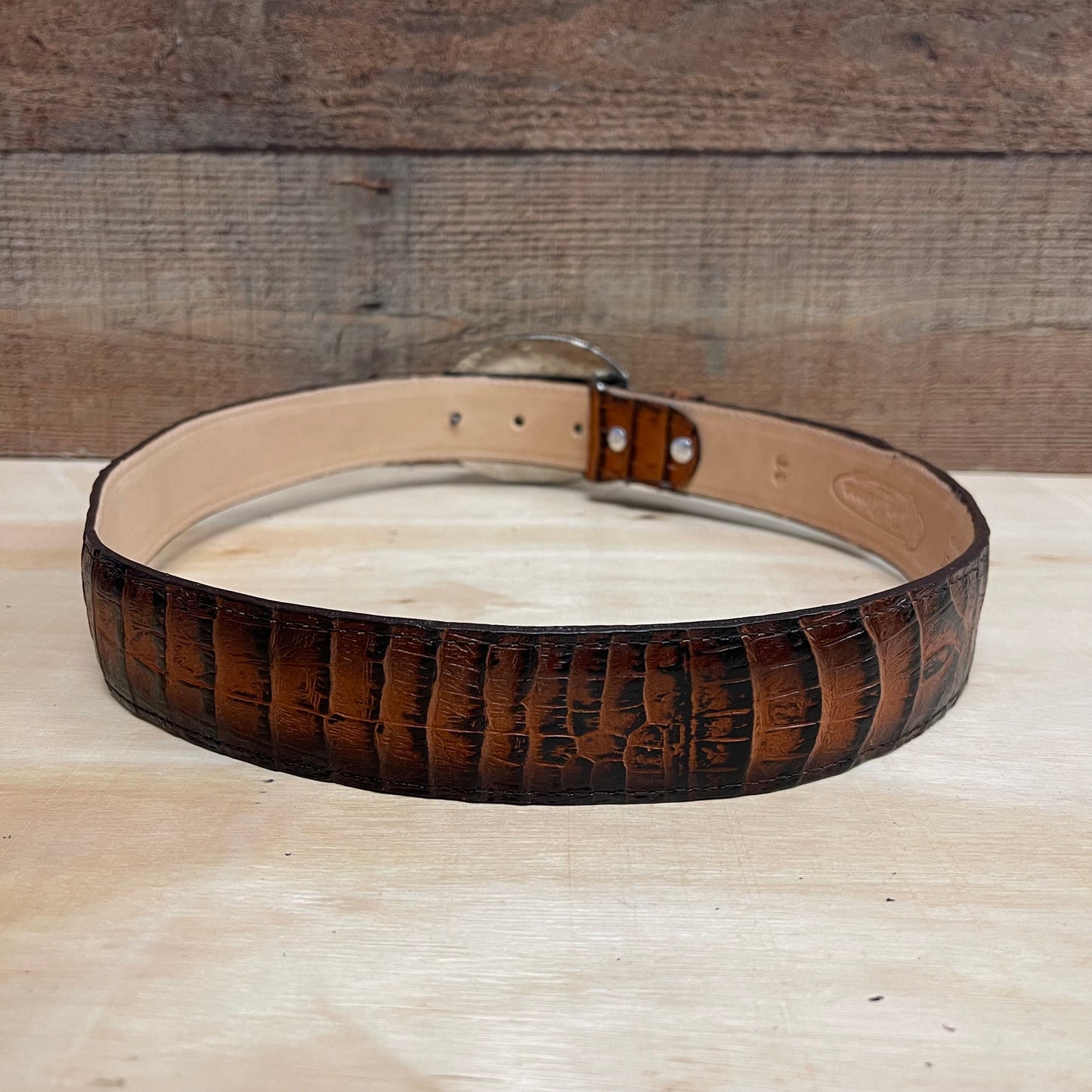 Men's Western Cowboy Genuine Cow Leather Cayman Belt with Square Buckle Cinto Cayman Hebilla Cuadrada