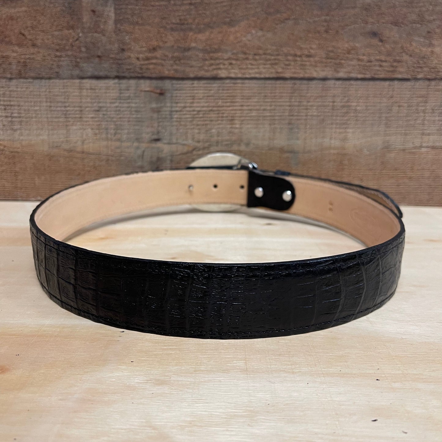 Men's Western Cowboy Genuine Cow Leather Cayman Belt with Square Buckle Cinto Cayman Hebilla Cuadrada