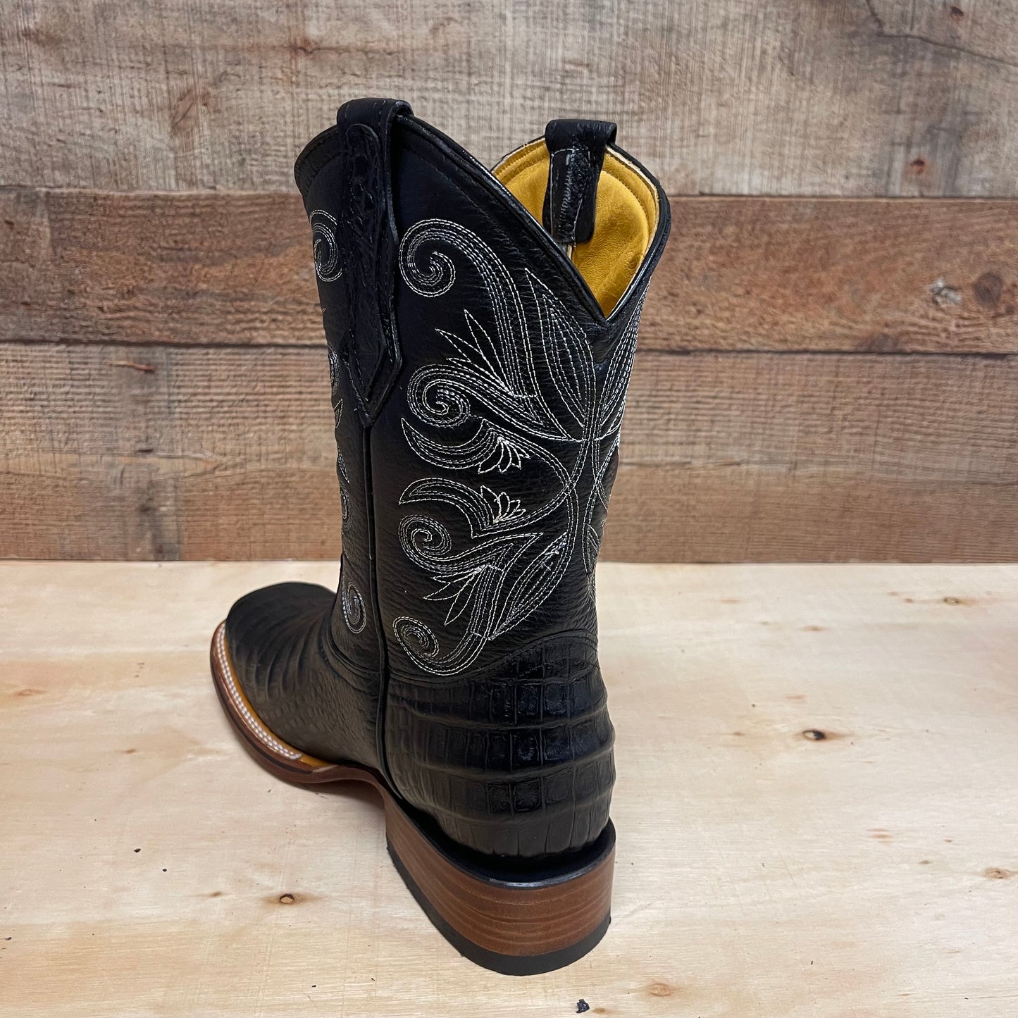 Men's Western Cowboy Genuine Leather with Cayman Print Est.718 Cayman