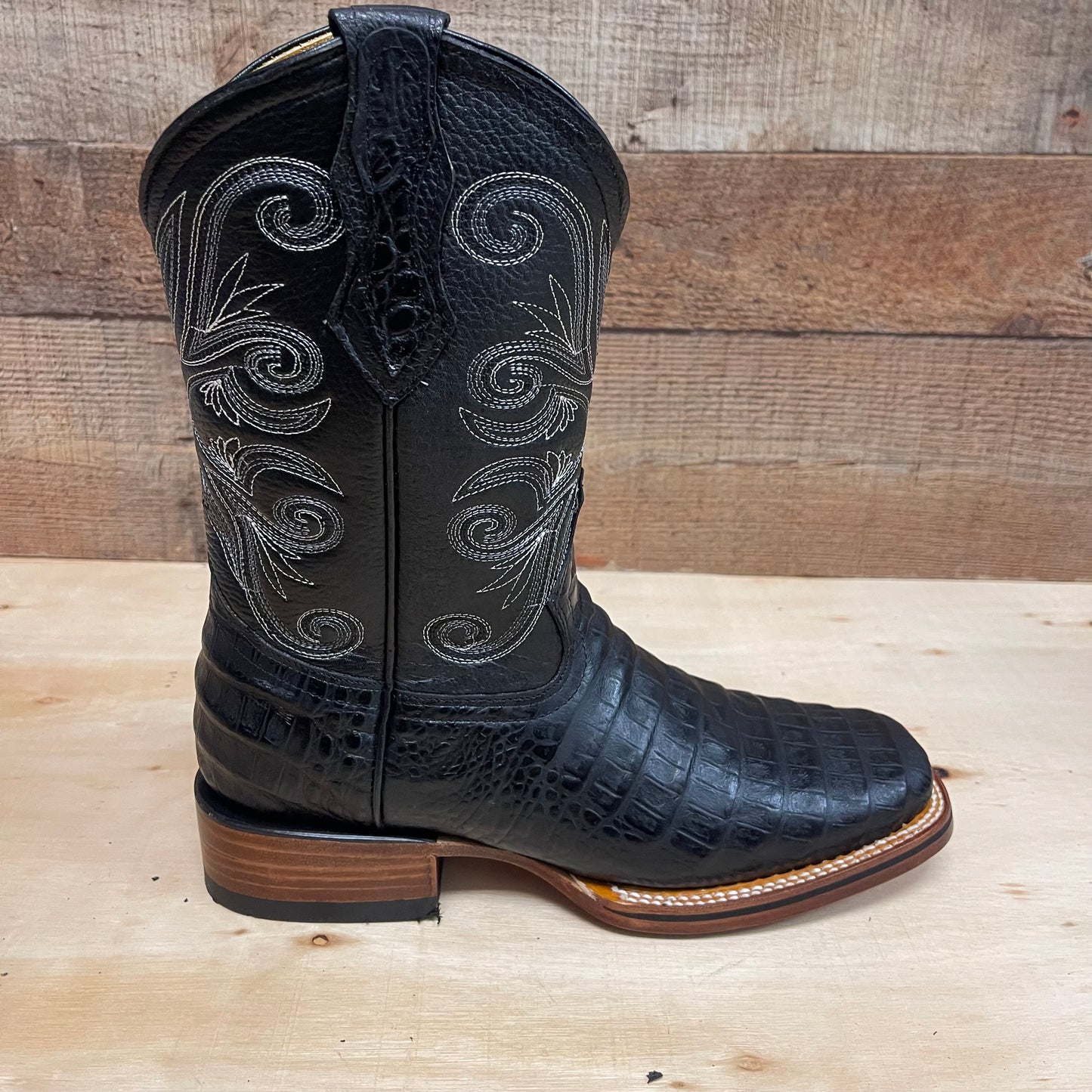 Men's Western Cowboy Genuine Leather with Cayman Print Est.718 Cayman