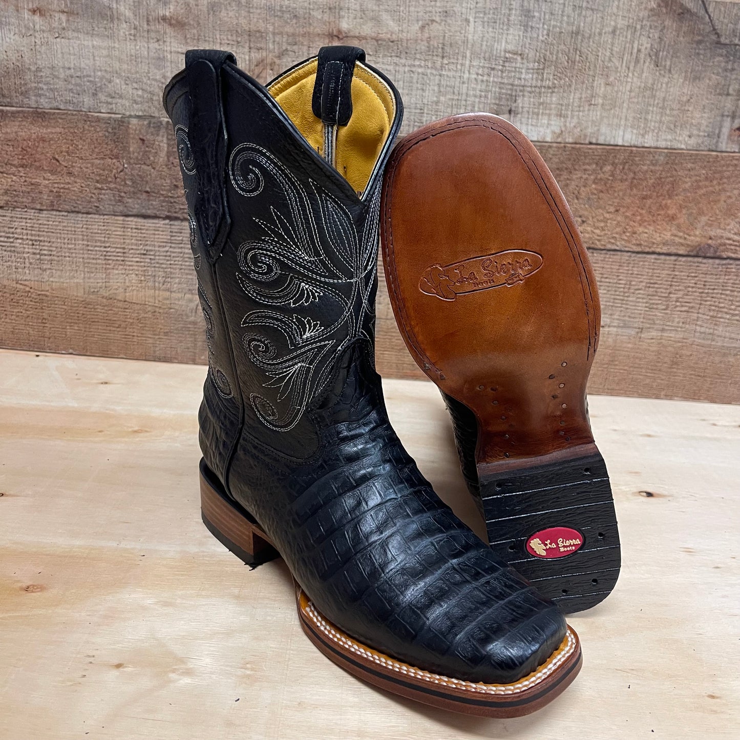 Men's Western Cowboy Genuine Leather with Cayman Print Est.718 Cayman