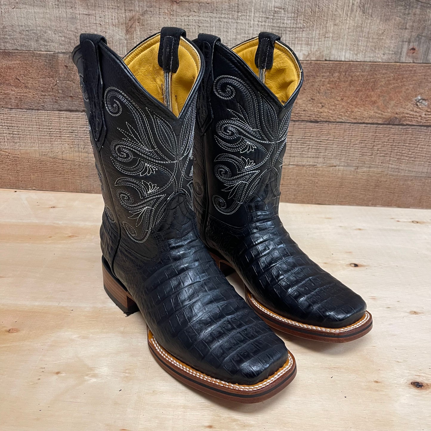 Men's Western Cowboy Genuine Leather with Cayman Print Est.718 Cayman