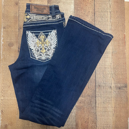 Women's Cowgirl Western Blue Jeans Pantalón Dama Jean Corte Vaquero