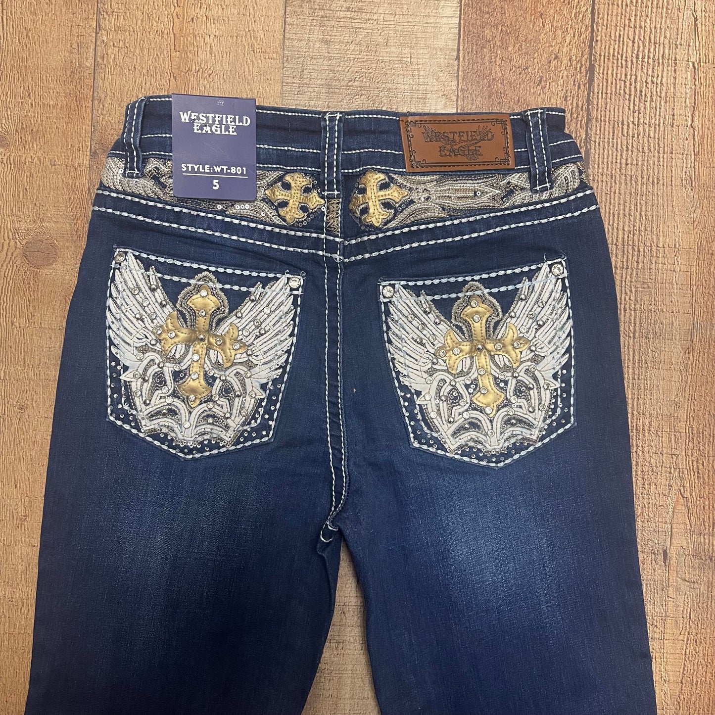 Women's Cowgirl Western Blue Jeans Pantalón Dama Jean Corte Vaquero