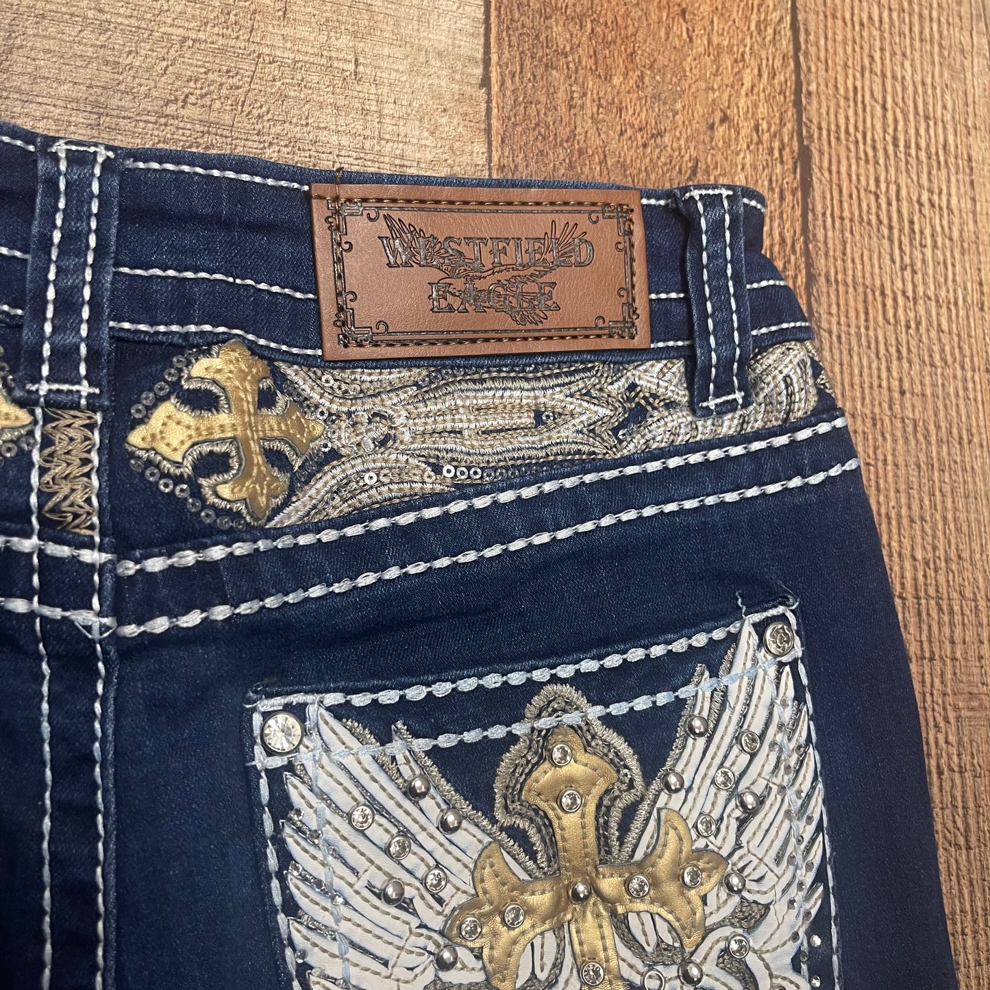 Women's Cowgirl Western Blue Jeans Pantalón Dama Jean Corte Vaquero