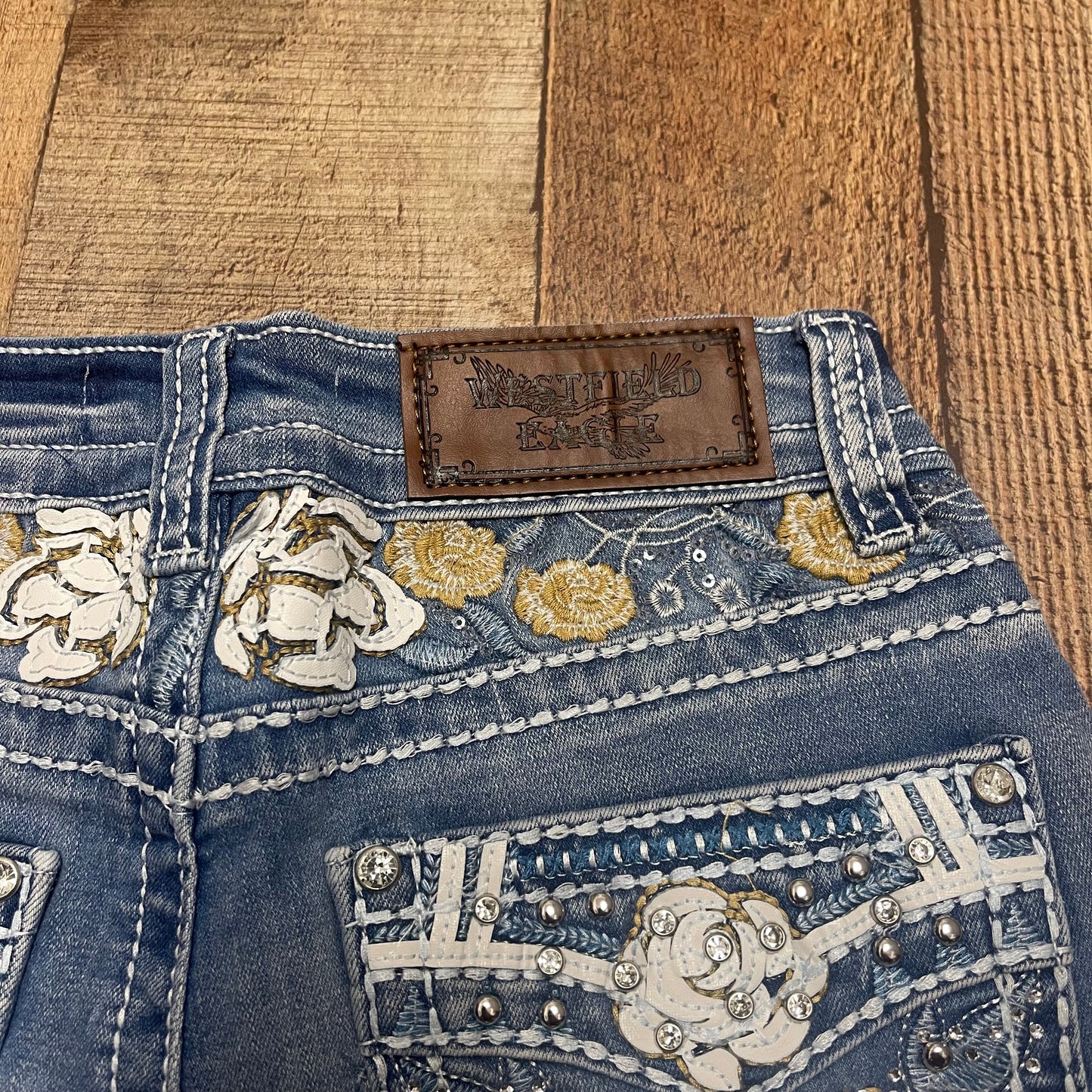Women's Cowgirl Western Light Blue Jeans Pantalón Dama Mezclilla Corte Vaquero