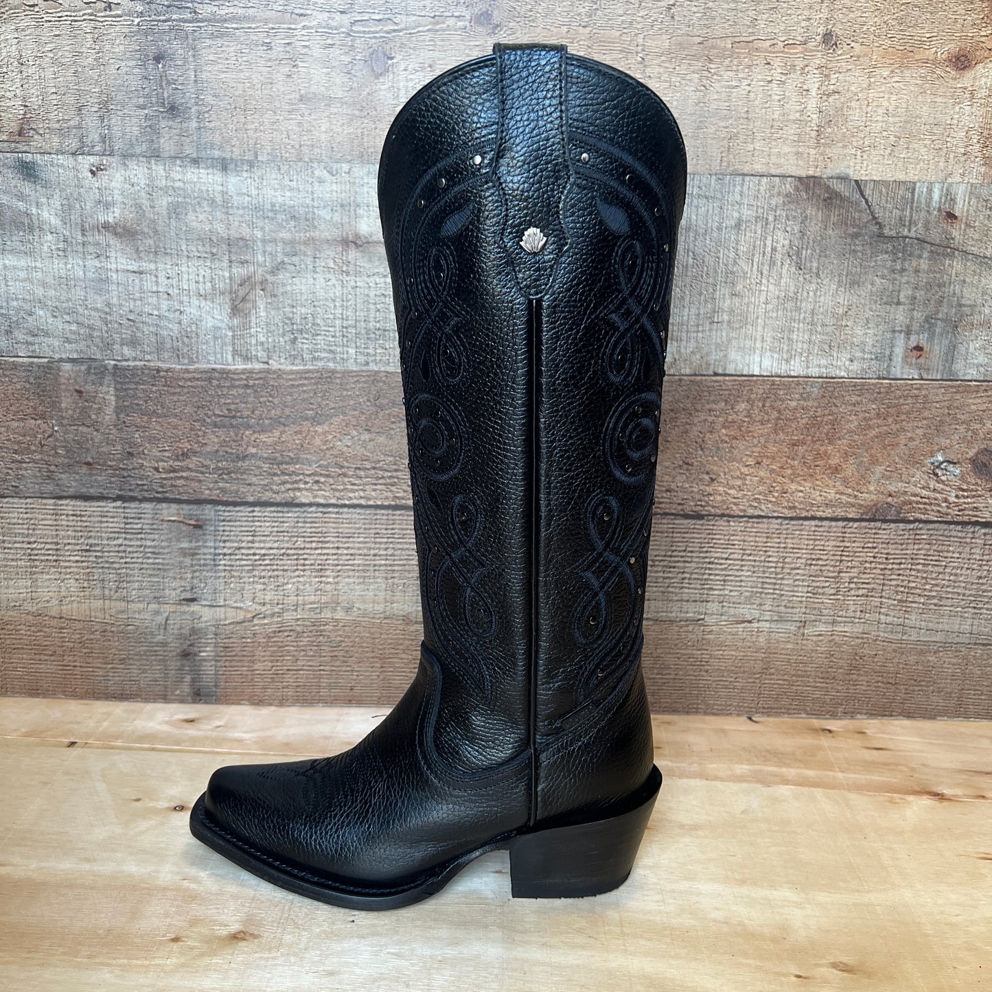 Botas vaqueras de rodeo para mujer, botas de cuero genuino con punta recortada, aprox. 404