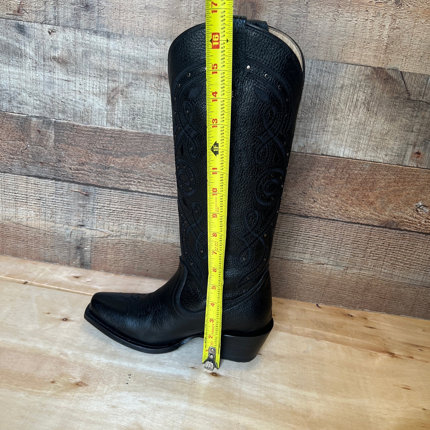 Botas vaqueras de rodeo para mujer, botas de cuero genuino con punta recortada, aprox. 404