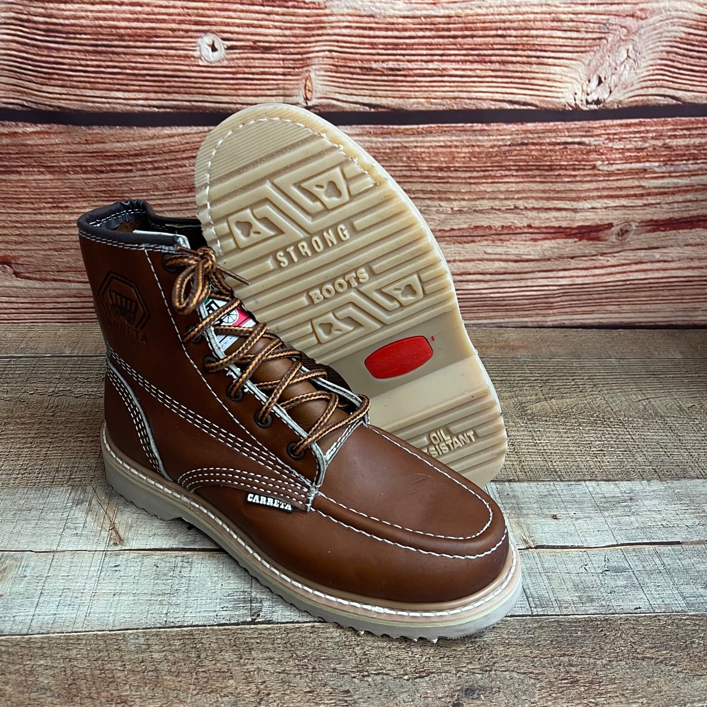 Men's Work Boots Genuine Leather Oil Water Resistant Strong and Light Weight Soles Est.250