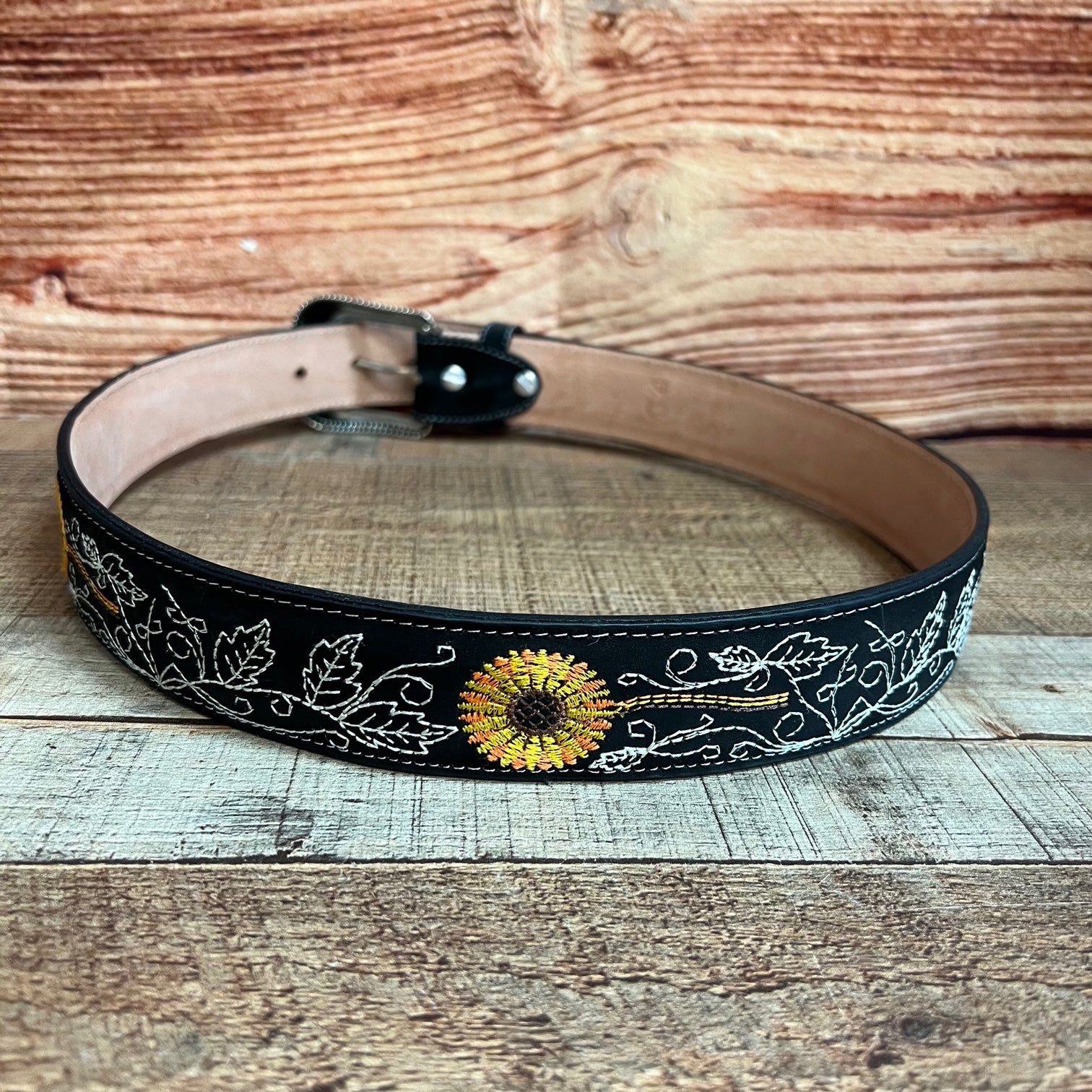 Women's Western Sunflower Leather Belt Cinto Girasol Est. 808 Black / 36 Women's Western Sunflower Leather Belt Cinto Girasol Est. 808 Black / 36
