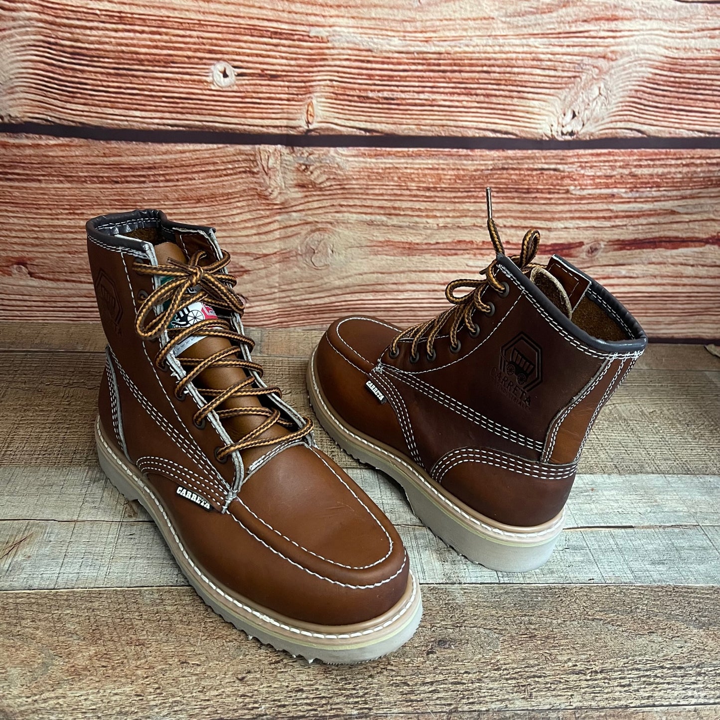 Men's Work Boots Genuine Leather Oil Water Resistant Strong and Light Weight Soles Est.250