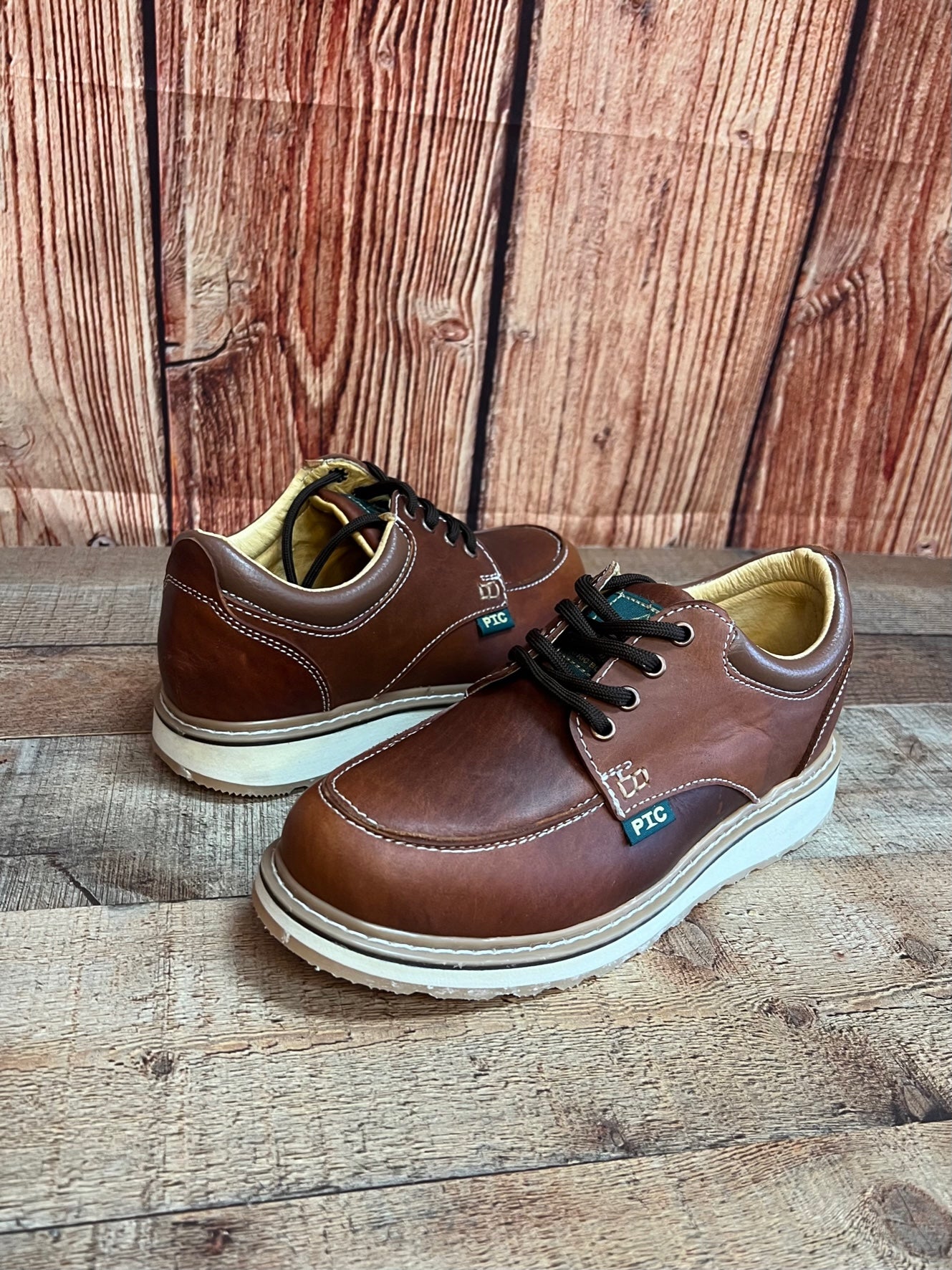 Los mejores zapatos de trabajo para hombres Cordones de cuero genuino Resistente al aceite y al agua Resbalón Zapato Doble Densidad