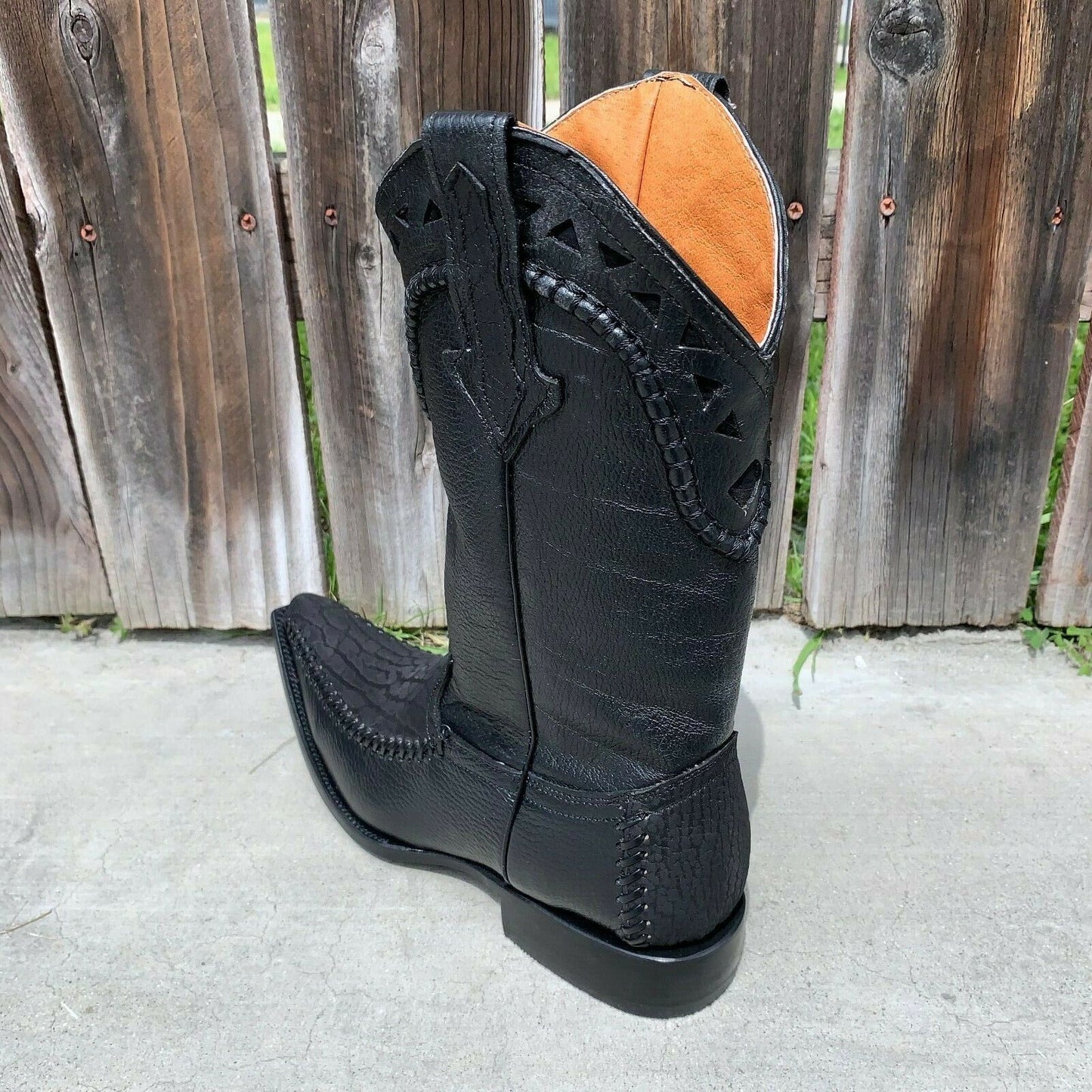 Botas vaqueras de rodeo para hombre, de piel con cuello de toro, talla 097 2X