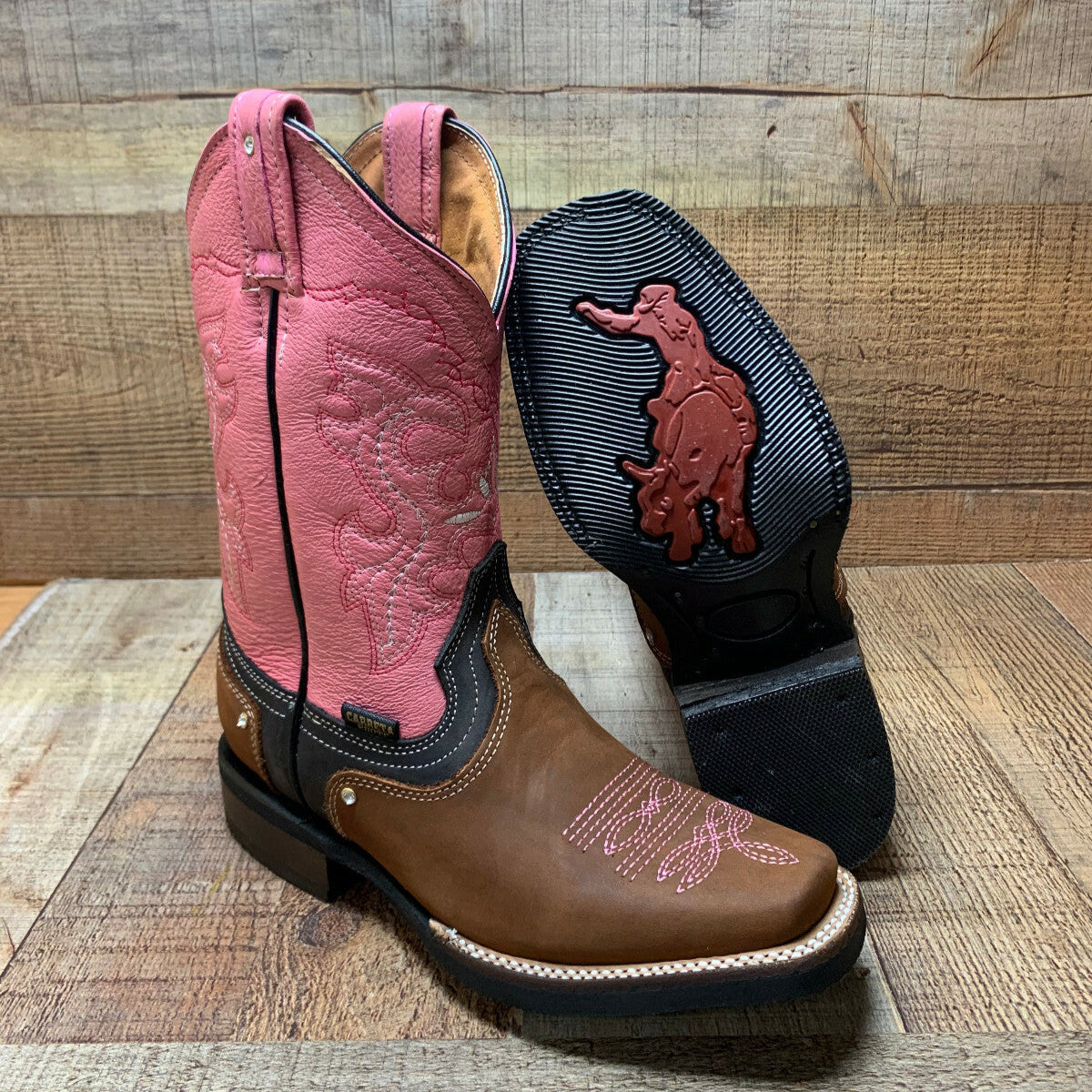 Women's Rodeo Cowgirl Western Pink Boots Est.950 Tubo Rosa