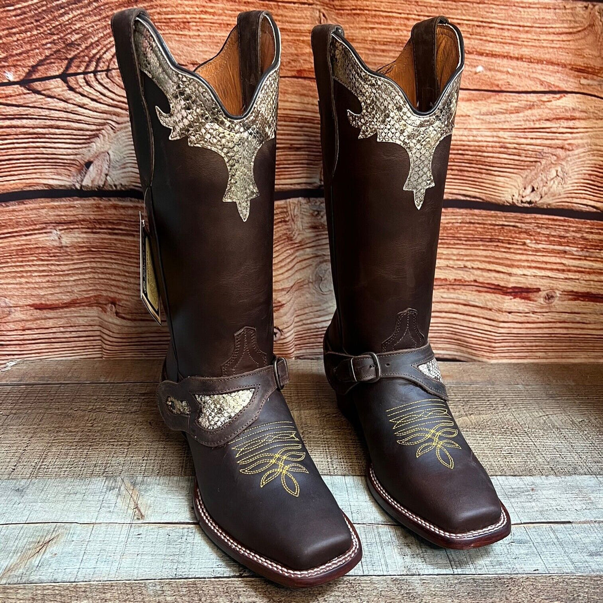 Women's Rodeo Cowgirl Boots Genuine Leather Snipped Toe Boots Est.371 ...