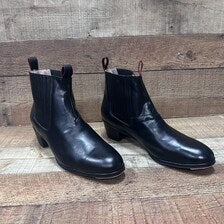 Men's Folkloric Dance Genuine Leather Black Shoes with Heels for Dancing Handmade in Mexico Est.127