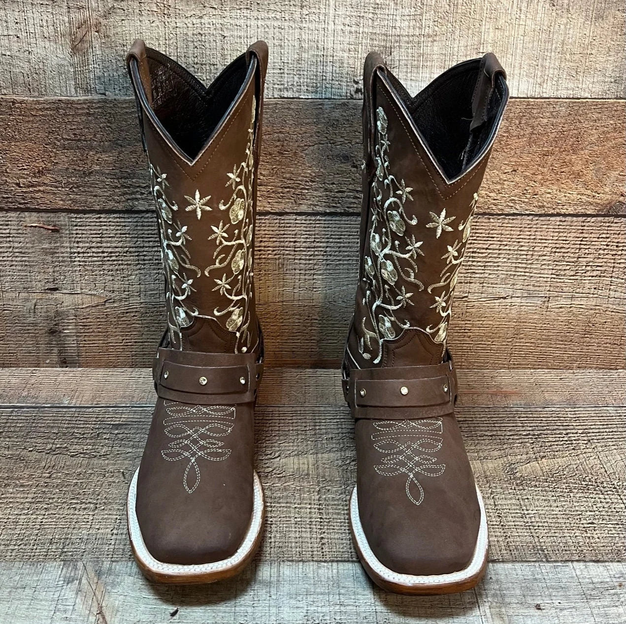 Women's Western Cowgirl Genuine Leather Boots With Detachable Harness Bota Vaquera Dama Est.101