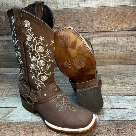 Bota vaquera rústica para mujer con arnés desmontable Bota Vaquera Dama Est.108