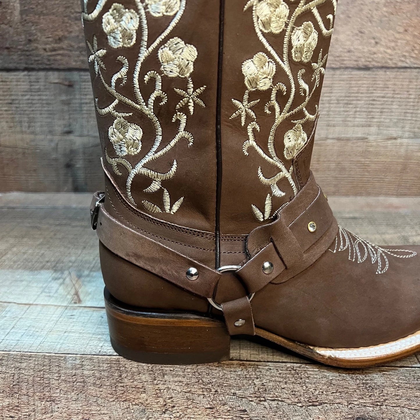 Women's Western Cowgirl Genuine Leather Boots With Detachable Harness Bota Vaquera Dama Est.101