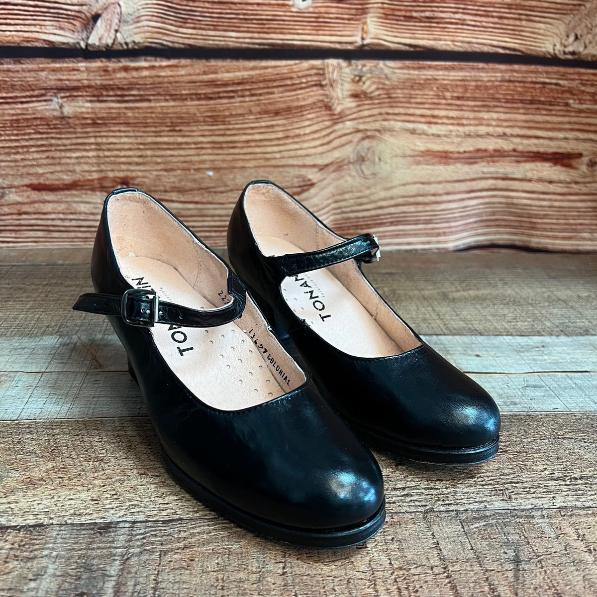 Women's Folkloric Dance Genuine Leather Black Shoes with Heels Handmade in Mexico Est.120