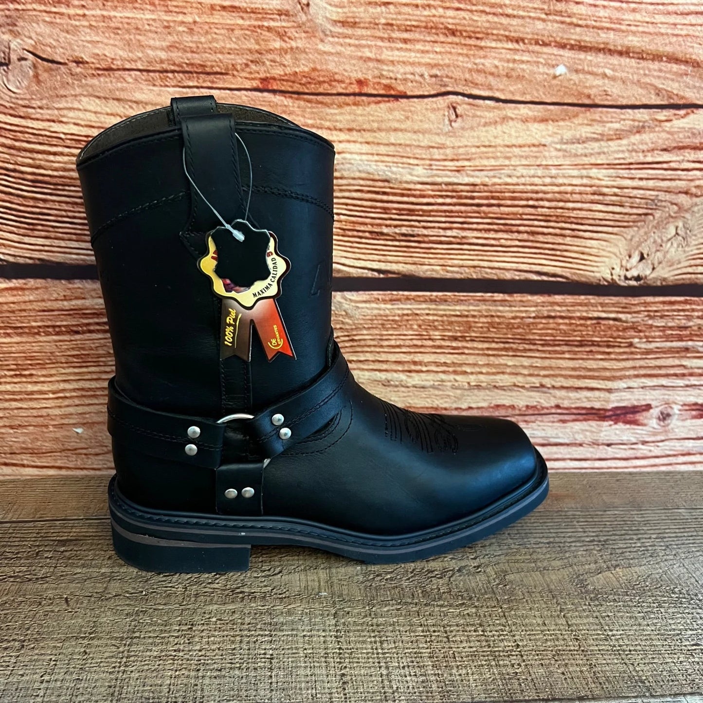 Men's Bikers Boots Genuine Leather  Black Est.807