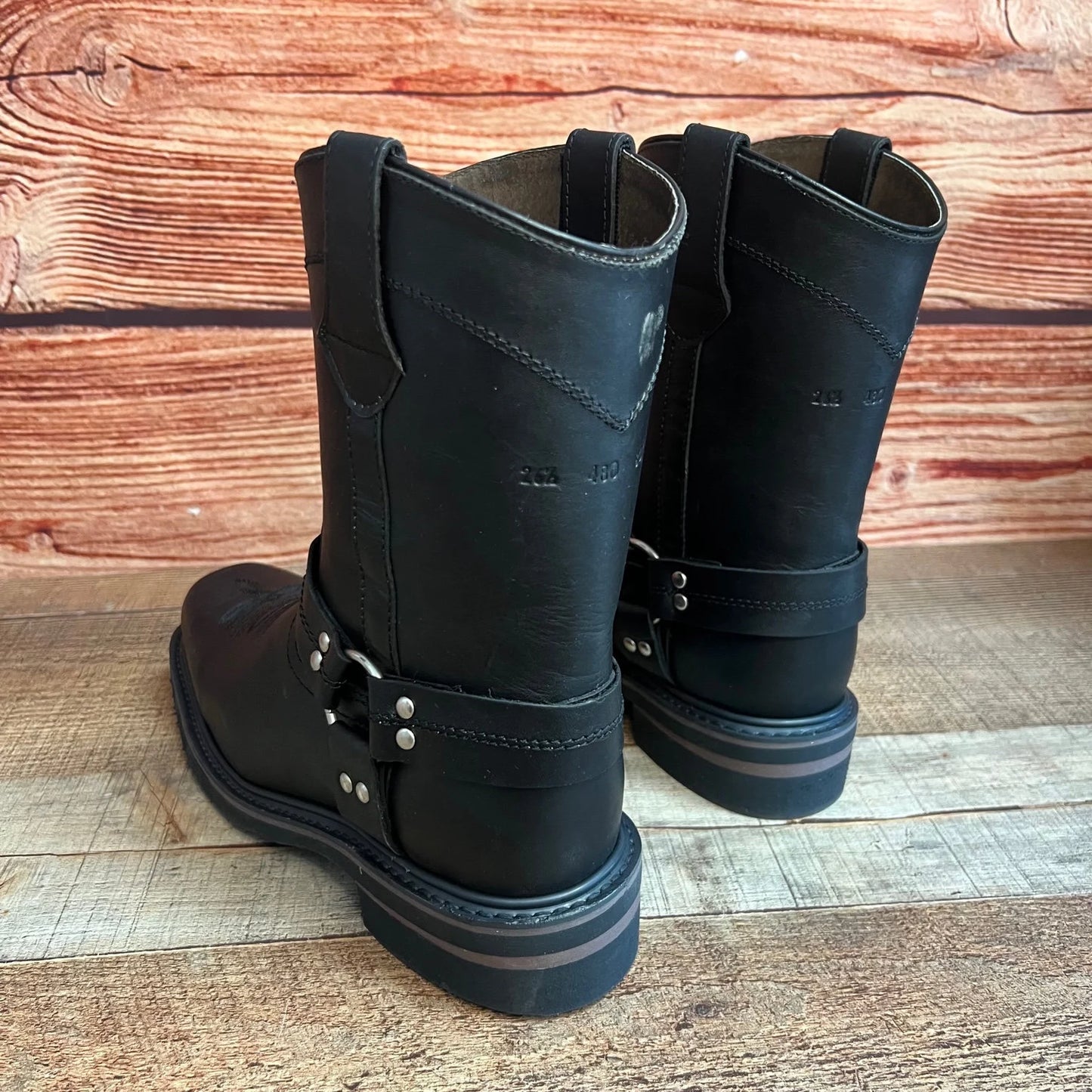 Men's Bikers Boots Genuine Leather  Black Est.807