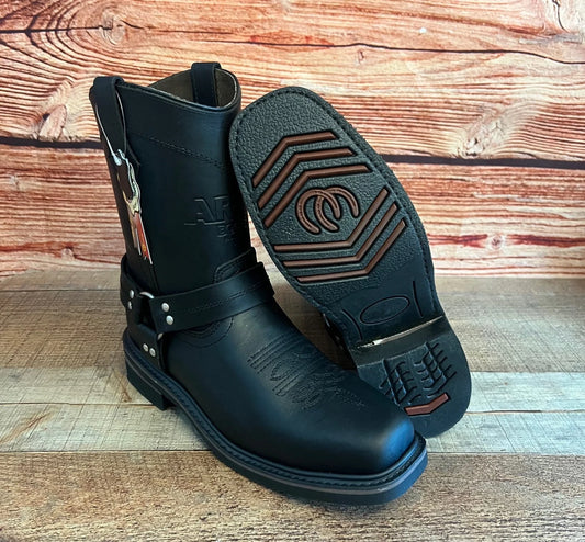 Men's Bikers Boots Genuine Leather  Black Est.807