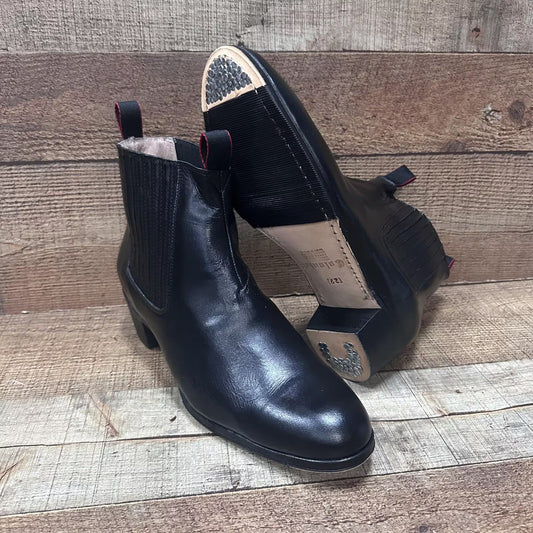 Men's Folkloric Dance Genuine Leather Black Shoes with Heels for Dancing Handmade in Mexico Est.127