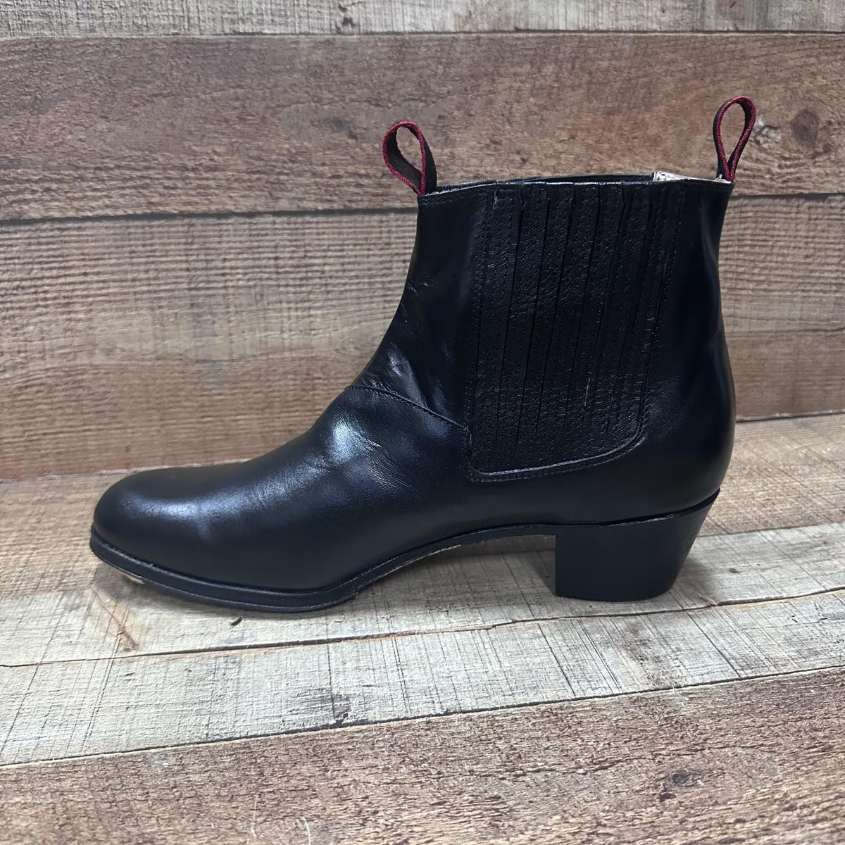 Men's Folkloric Dance Genuine Leather Black Shoes with Heels for Dancing Handmade in Mexico Est.127