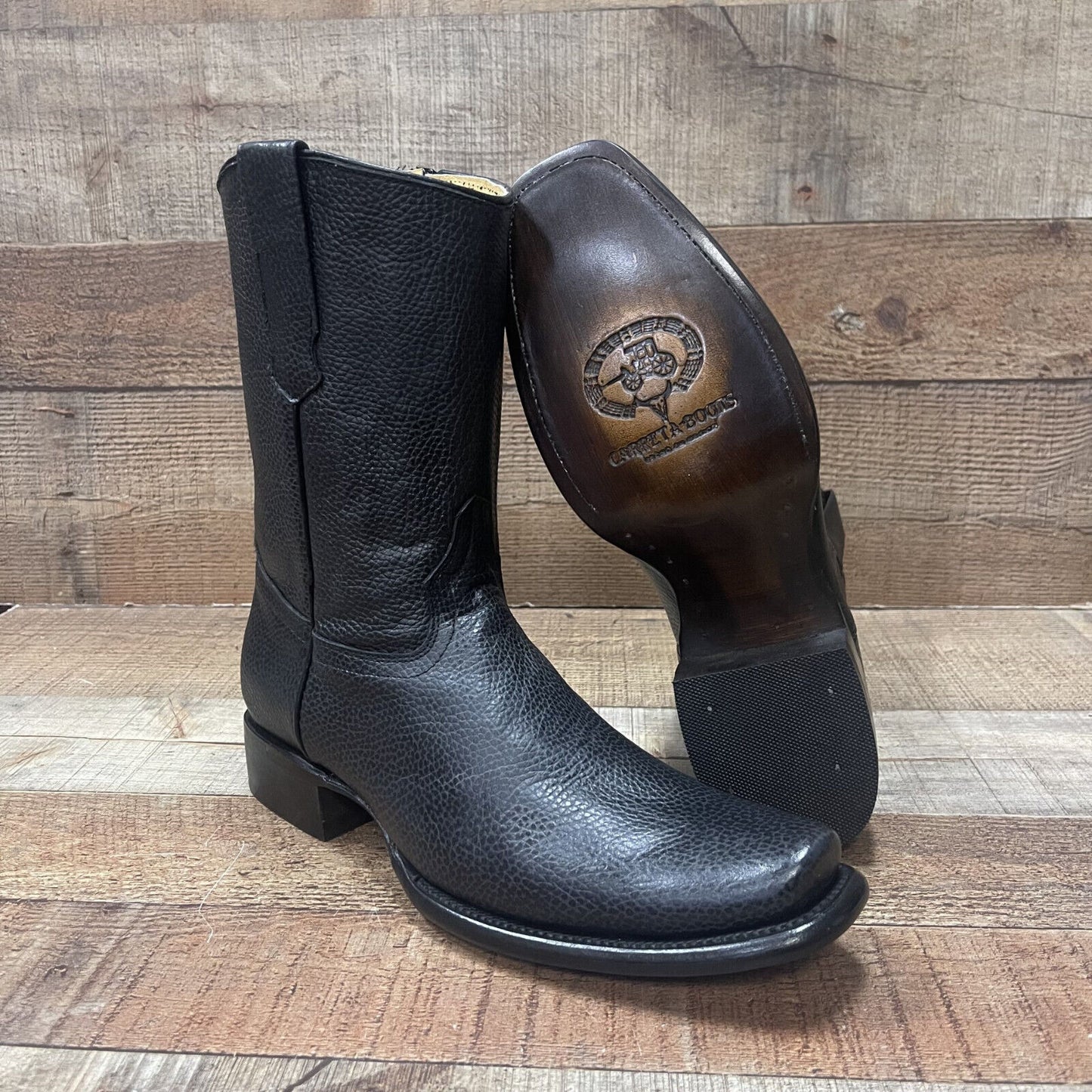 Men's Western Cowboy Side Zipper Genuine Leather American Deer Est.Dubai Bota Venado Americano