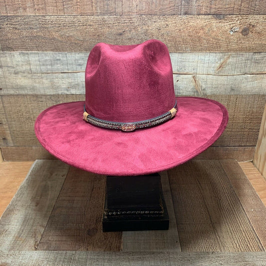 Faux Felt Western Cowboy Cowgirl Wide Indiana Hat Tall Crown Short Brim Hat Tejana Copa Alta Texana Horma Indiana