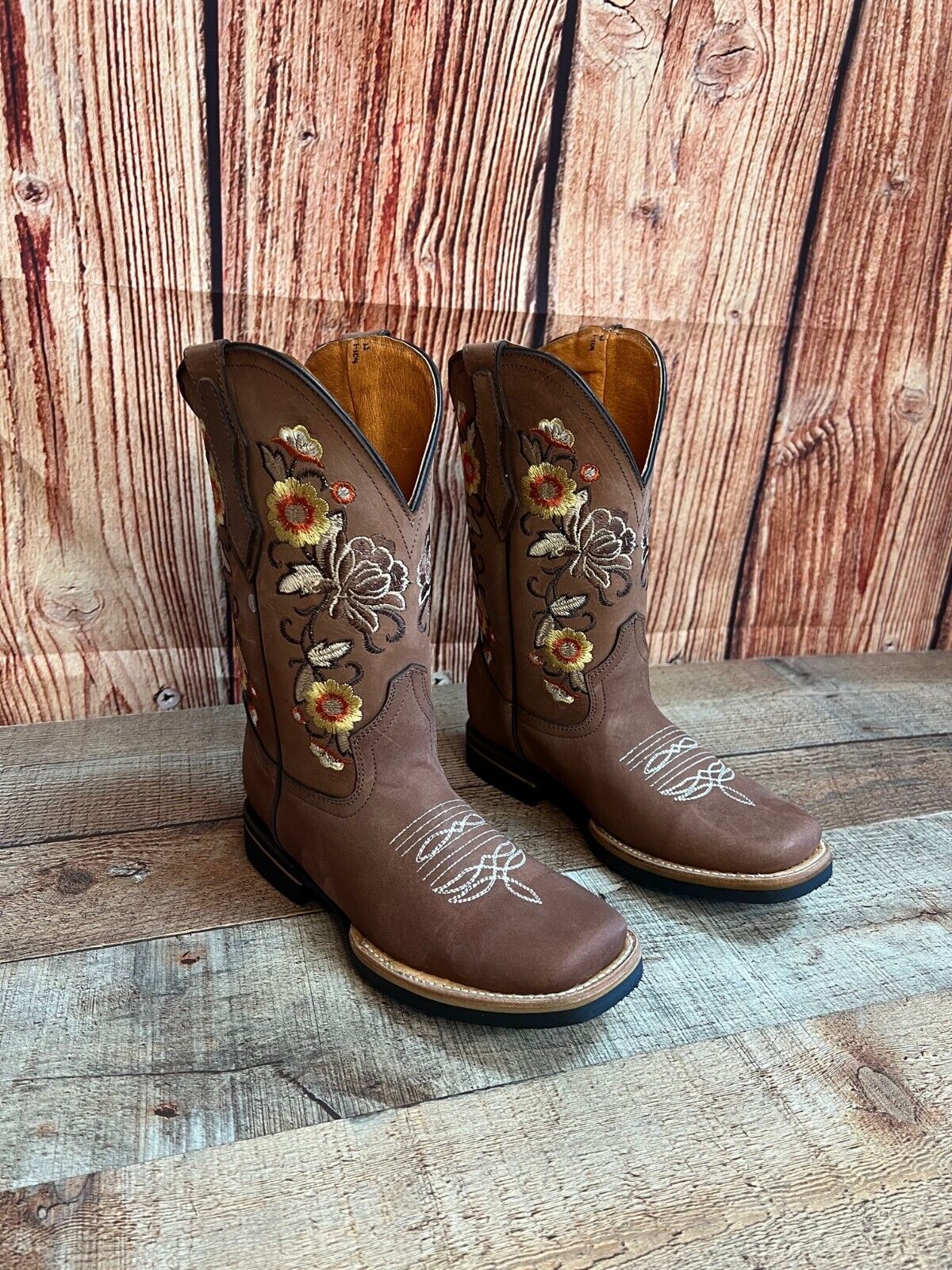 Botas de rodeo vaqueras para mujer, pantorrilla ancha, est. 709, tubo ancho, dama