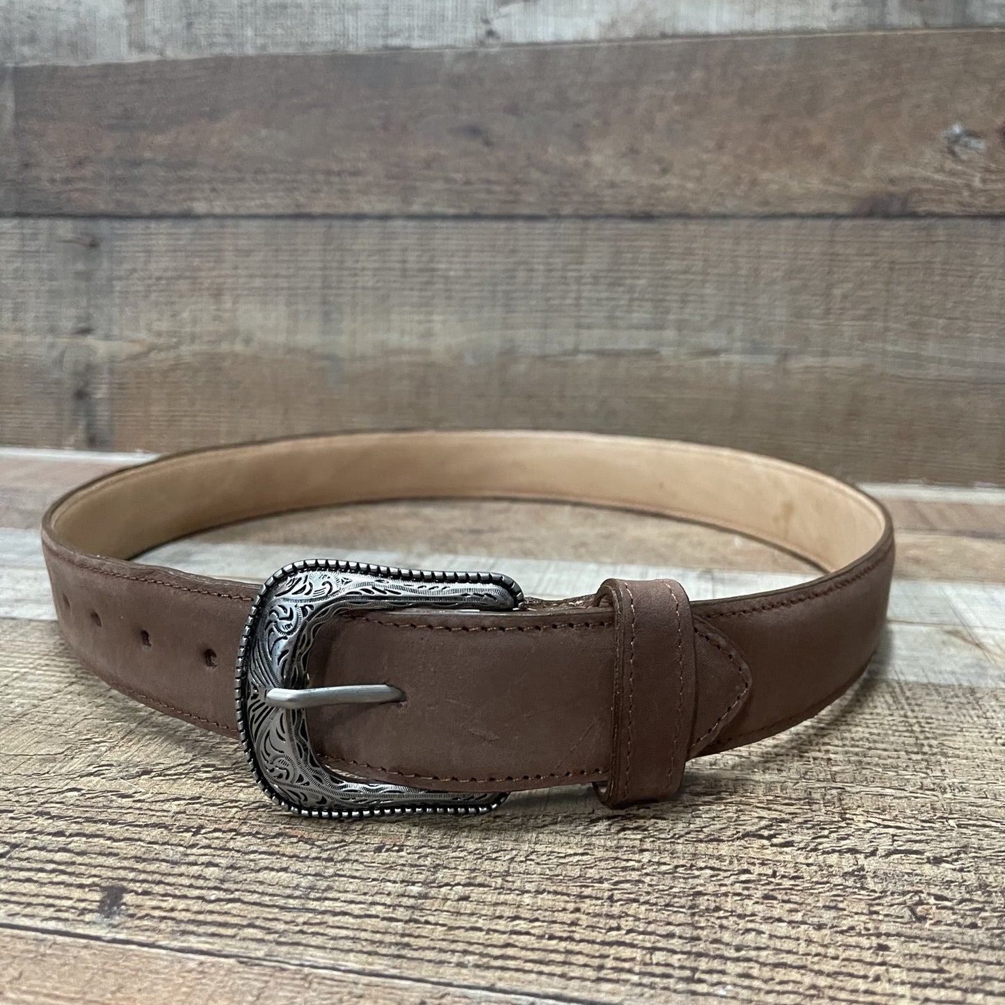Women's Western Cowgirl Genuine Leather Belt with Flower Embroidery Est.709