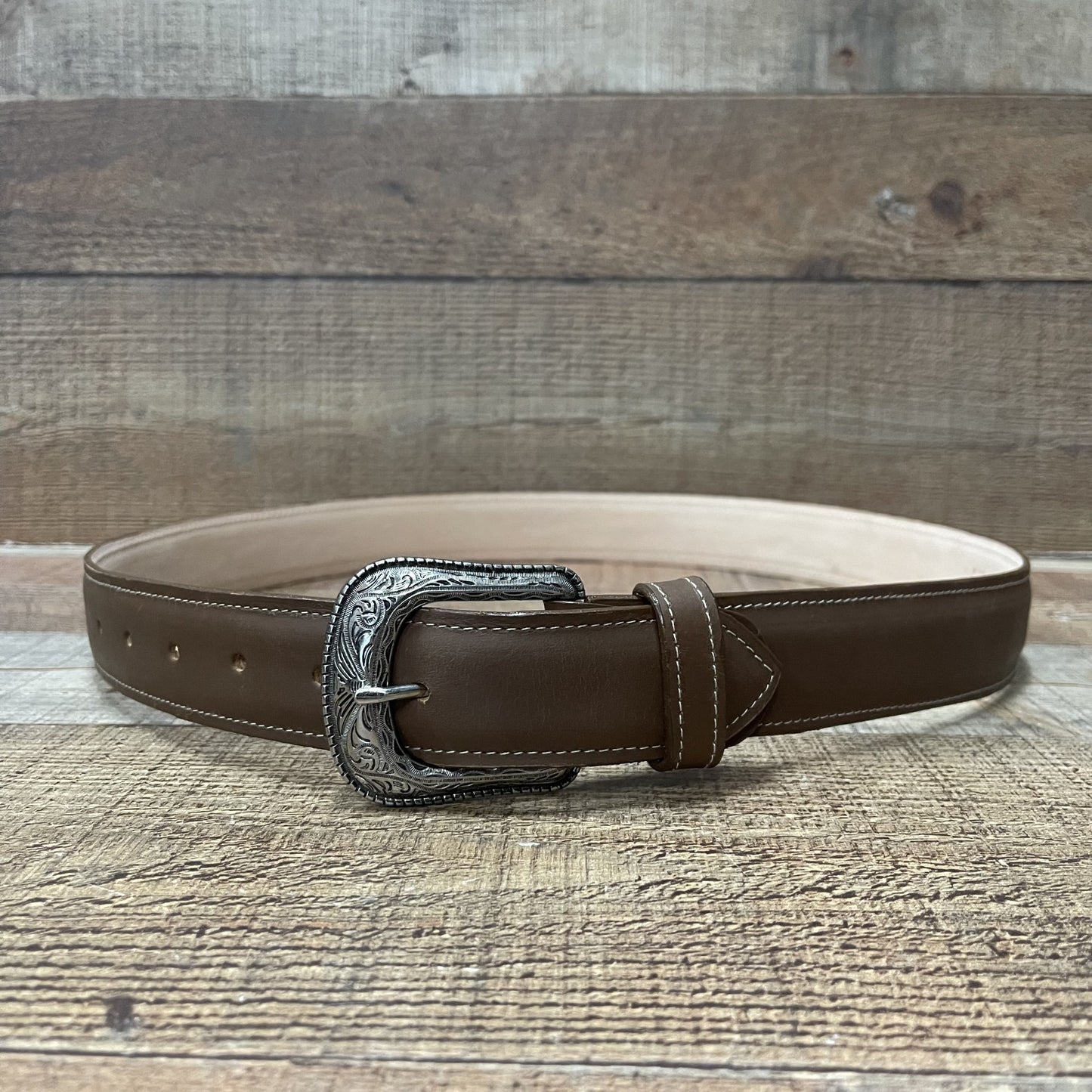 Women's Western Cowgirl Genuine Leather Belt with Flower Embroidery Est. 719