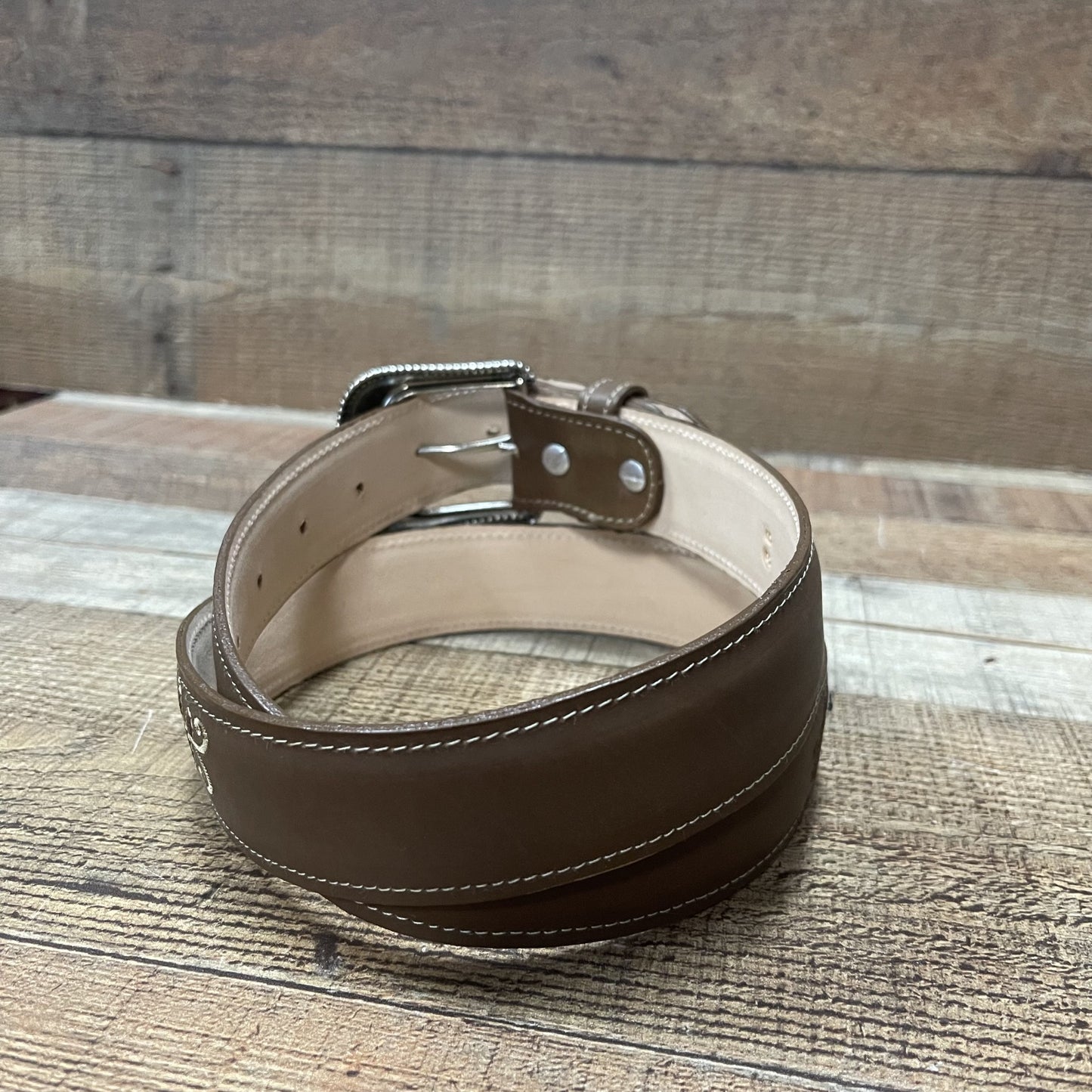Women's Western Cowgirl Genuine Leather Belt with Flower Embroidery Est. 719