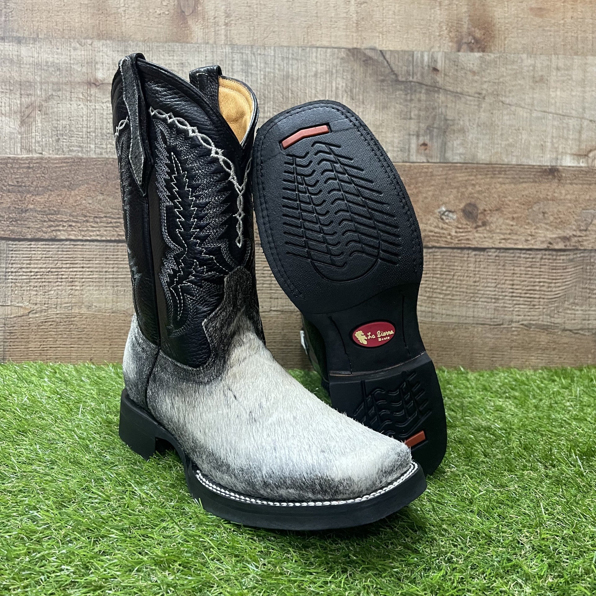 Botas vaqueras occidentales para hombre de piel de vaca auténtica y pelo de  vaca auténtico Bota Pelos Blanco/negro