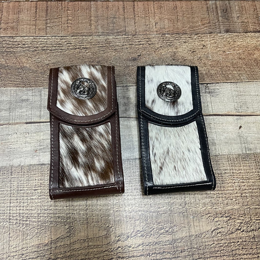 Men's Phone Case Genuine Cow Hair and Cow Leather Funda Pelo de Vaca