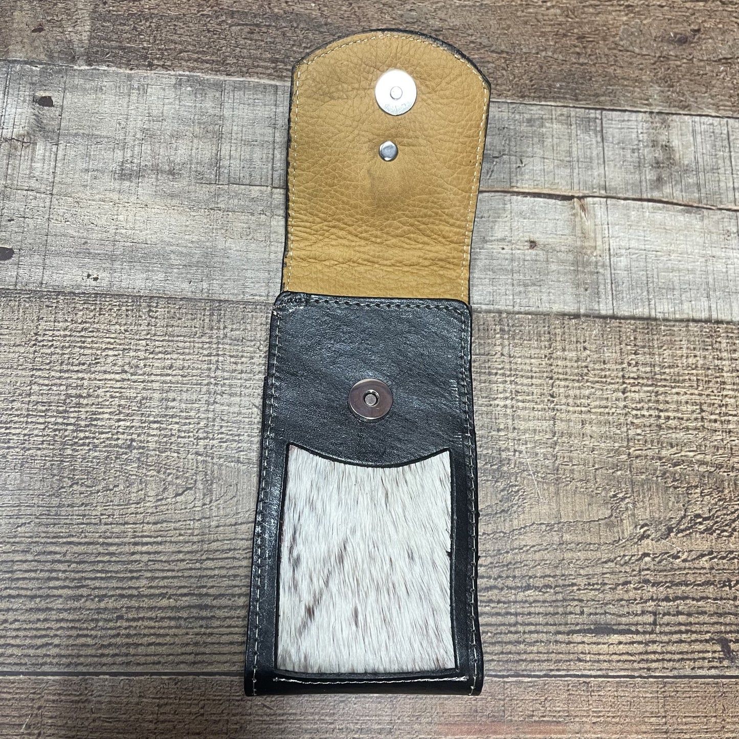 Men's Phone Case Genuine Cow Hair and Cow Leather Funda Pelo de Vaca