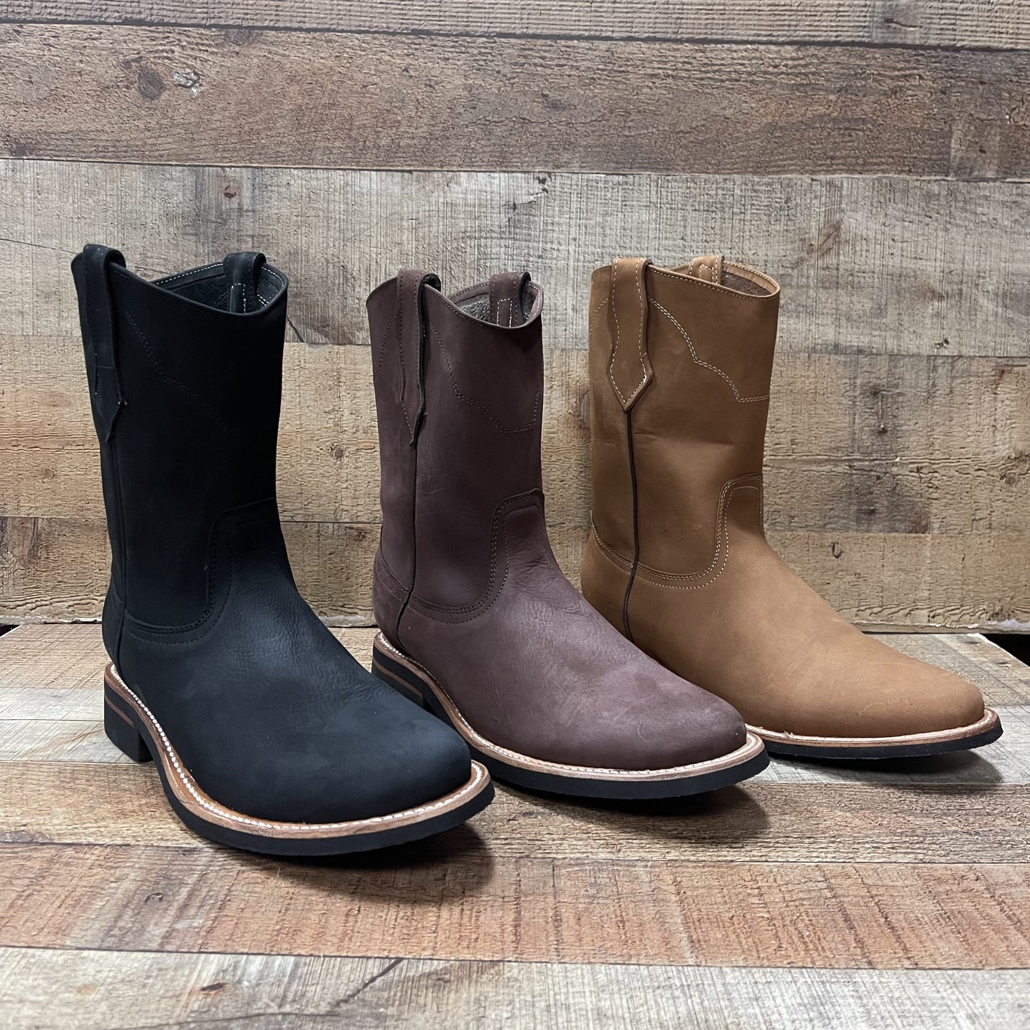 Men's OIL/ WATER RESISTANT Round Toe Leather Work Boots Botas De Trabajo Est.303