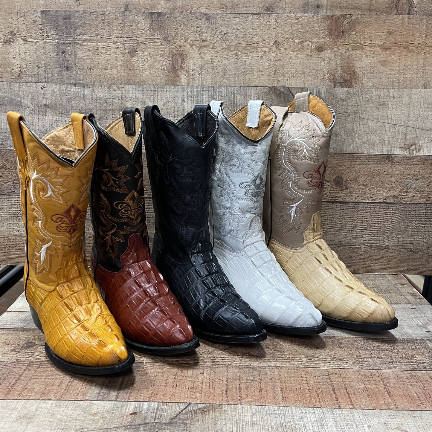 Men's Crocodile Print Leather Cowboy Boots Est.099 Cocodrilo