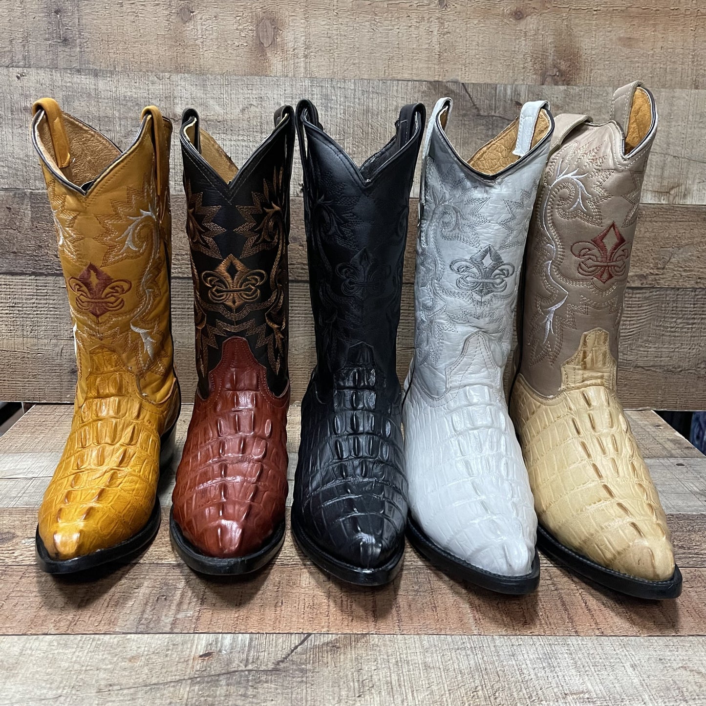 Men's Crocodile Print Leather Cowboy Boots Est.099 Cocodrilo