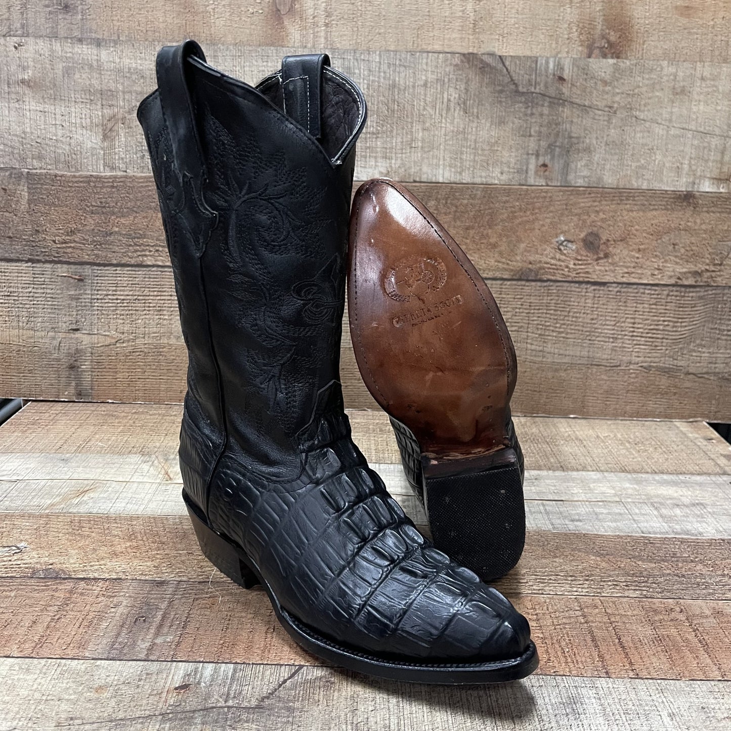 Men's Crocodile Print Leather Cowboy Boots Est.099 Cocodrilo