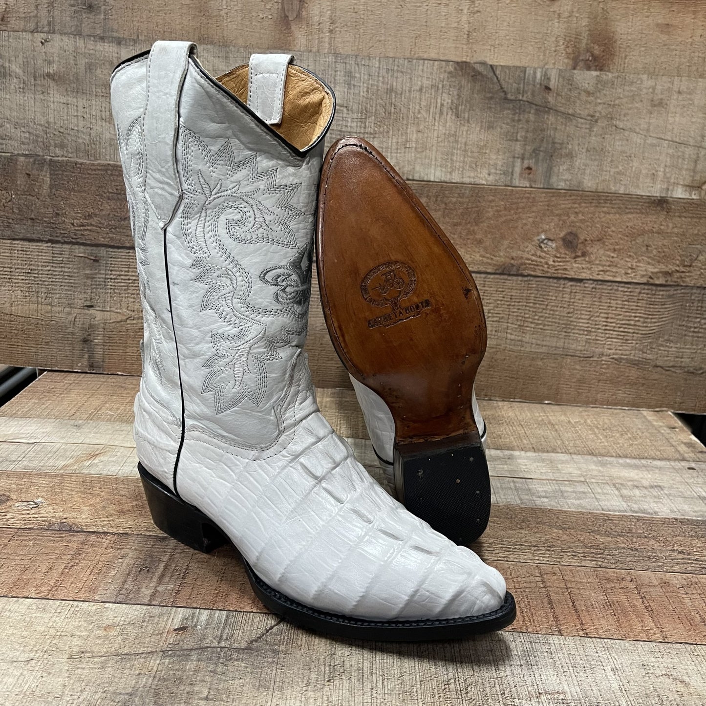 Men's Crocodile Print Leather Cowboy Boots Est.099 Cocodrilo