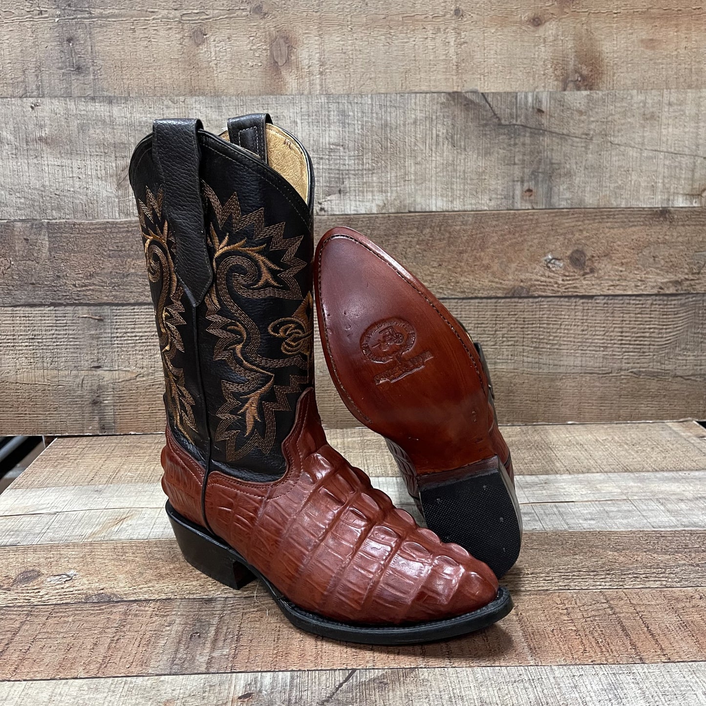 Men's Crocodile Print Leather Cowboy Boots Est.099 Cocodrilo